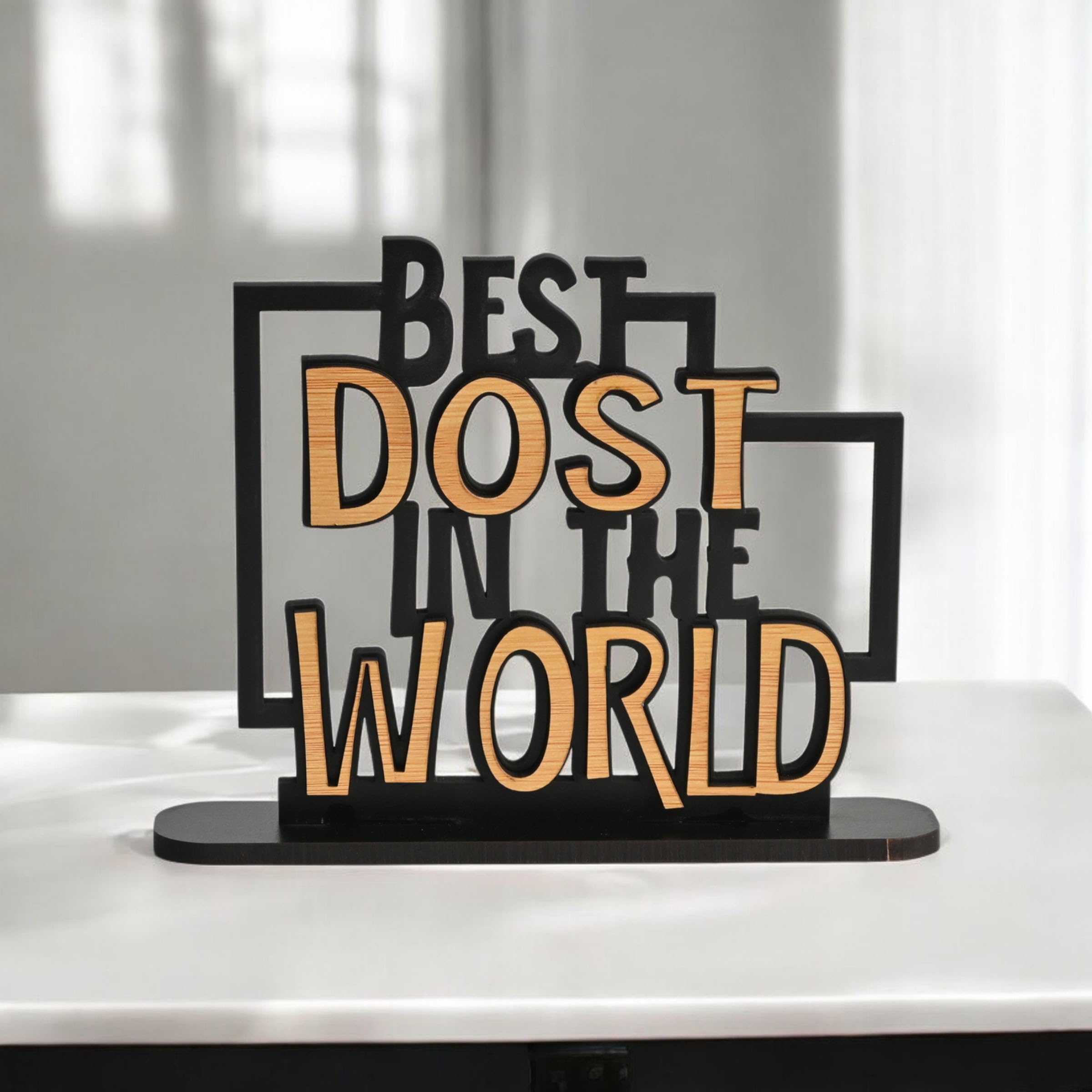 GKD Best Dost in The World Showpiece Figurine - Friendship Day Gifts for Best Friend, Birthday Gift for Friend