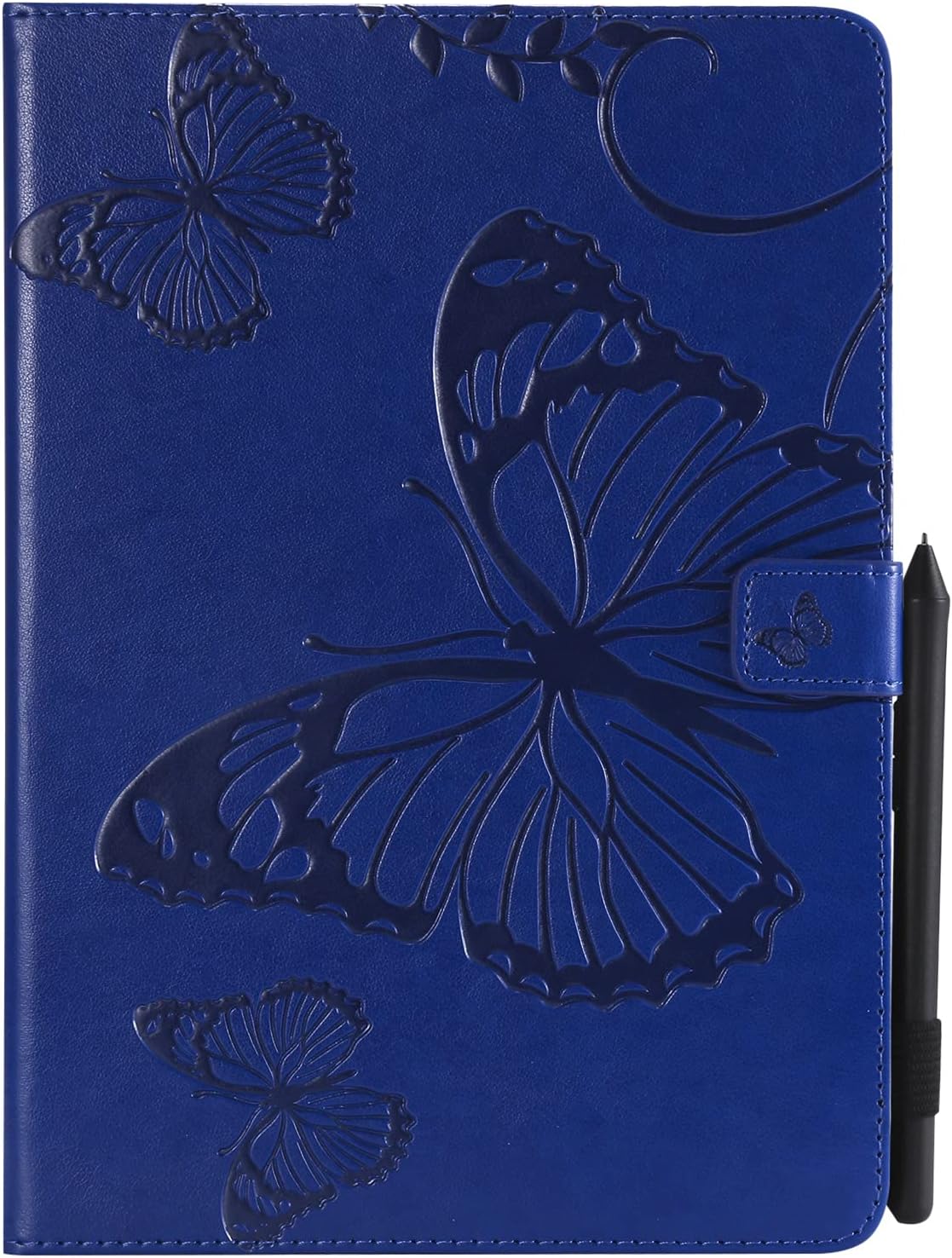 Tablet PC Bags Cases Sleeves Slim Lightweight Embossed Butterfly Pattern PU Leather Flip Stand&Card Slots Compatible with iPad Pro 9.7 Inch 2016 Tablet Case(Blue)