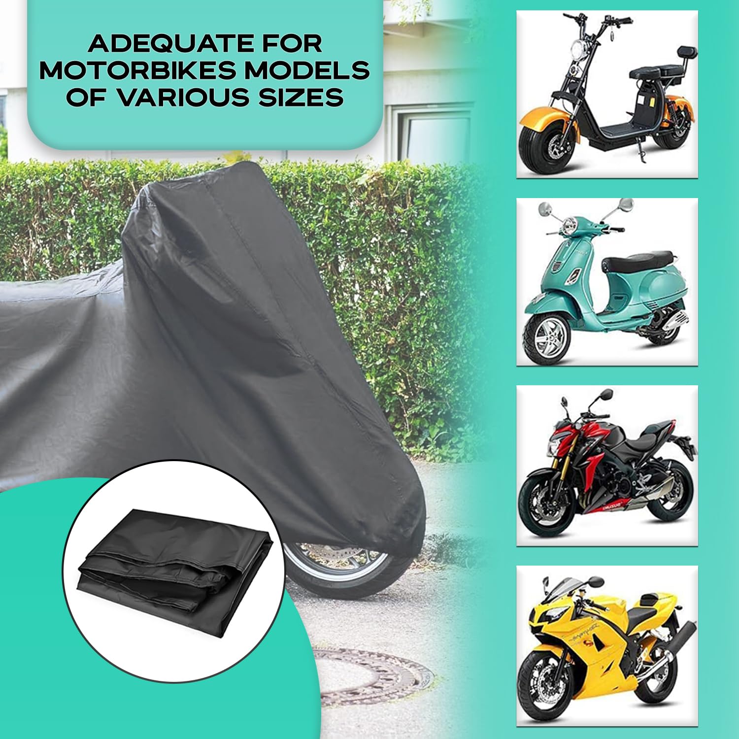 Copribici Impermeabile 140x240cm - Telo Grigio Anti UV, Pioggia E Polvere Per Esterno