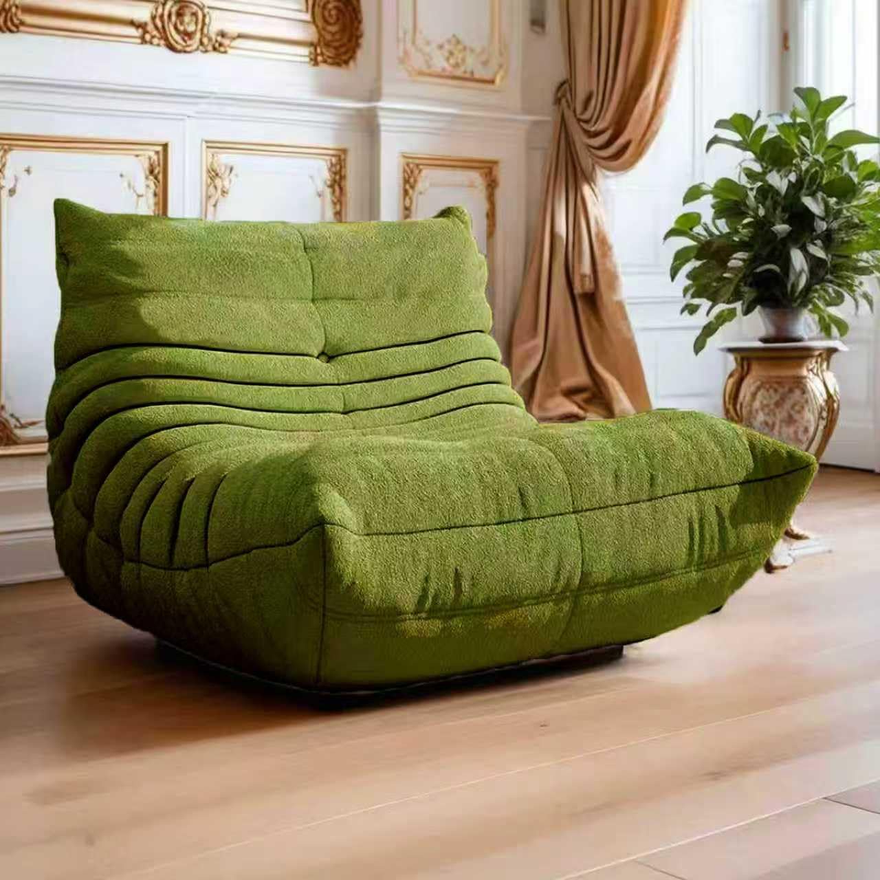 Togo Sillón Bajo, Puf, Sillón De Piso, Decorativo Sin Brazos, Gamuza Suave, Comprimible para Adultos, para Sala De Estar, Dormitorio, Oficina Y Salón