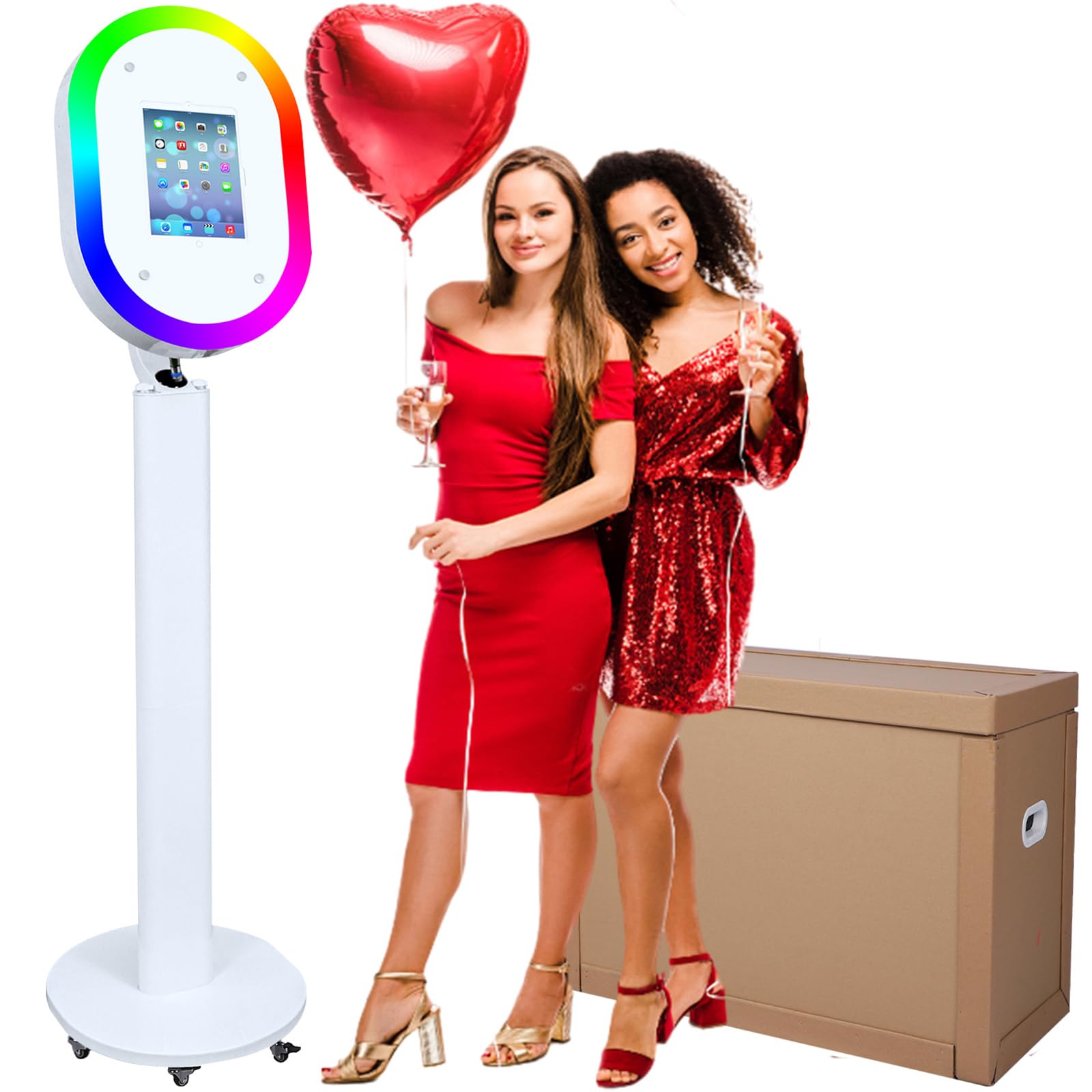 Photo 1 of ***MISSING PIECES -SELLING AS INCOMPLETE PARTS ONLY*** RDYMONKEY Photo Booth for Any Ipad Photo Booth Stand Shell with Free Custom Logo Remote Control RGB Beauty Ring Lights Portable Photobooth Machine and Honeycomb Box Perfect for Parties Wedding Events