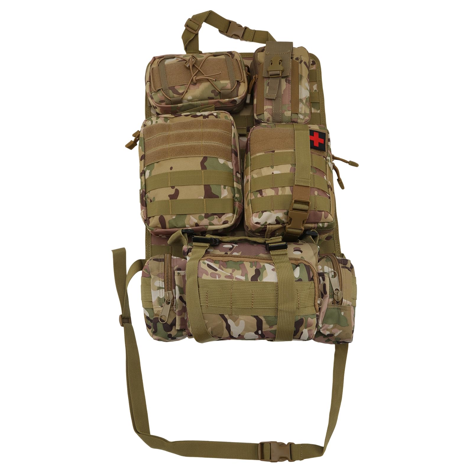 Organizer Tattico per Schienale Auto con 5 Tasche Rimovibili | Sistema Molle Universale Per Auto, SUV E Camion, Protegge Lo Schienale E Ottimizza Lo Spazio