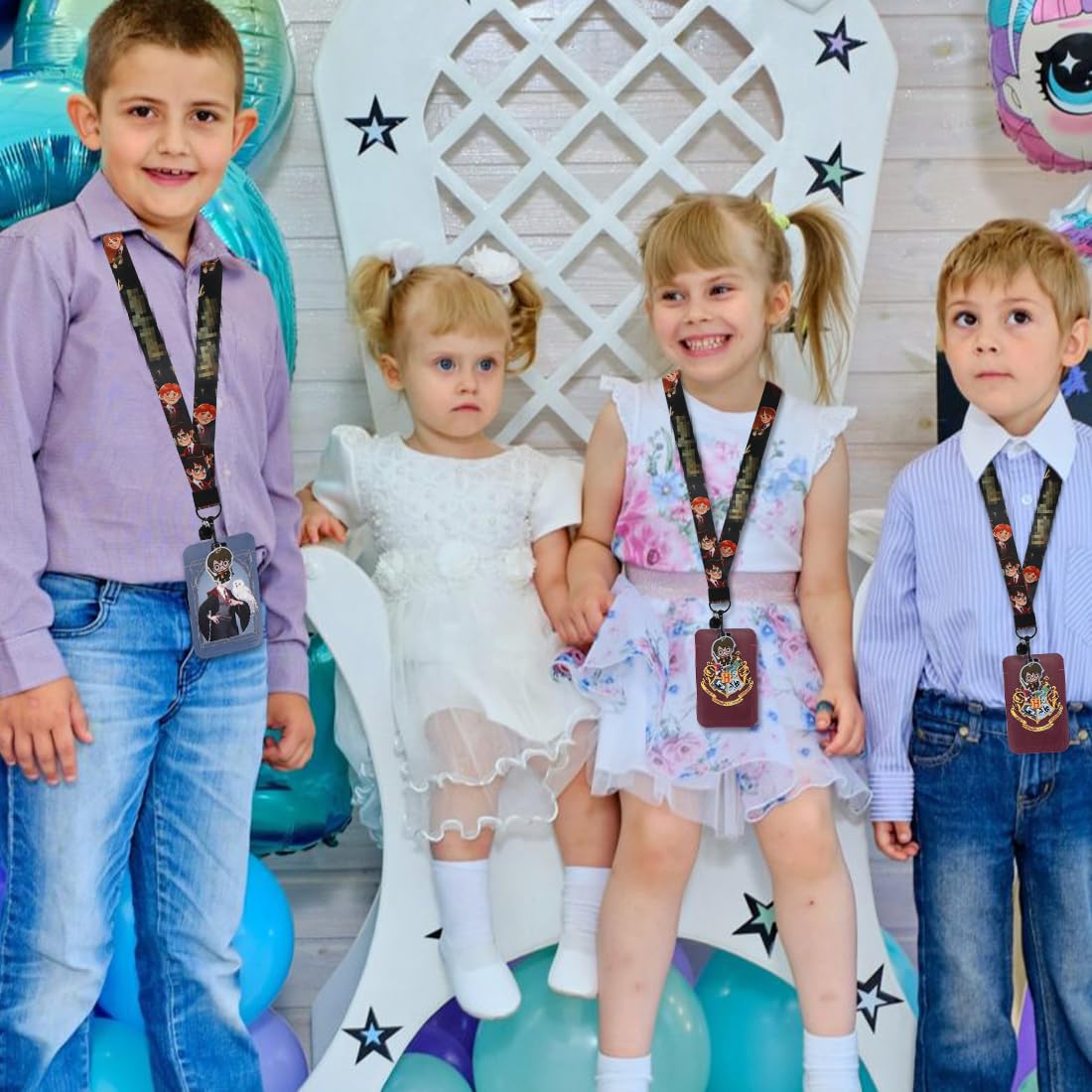 Lot De 4 Cordons Tour De Cou Jouet - Porte Badge Impression Double Face 17,7 Pouces - Polyvalent Pour Enfants Et Adultes
