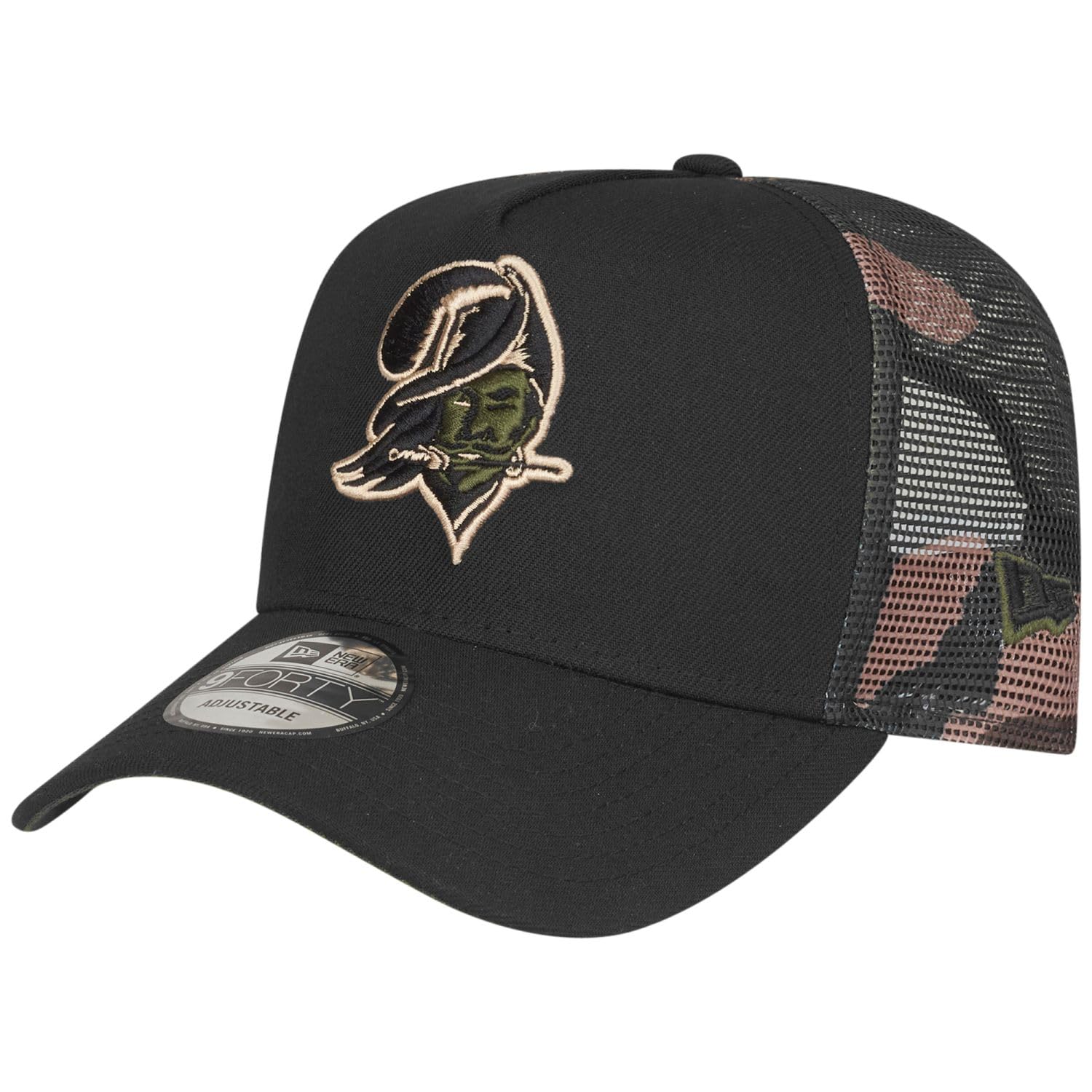 New Era Unisex Black Snapback Trucker Cap - Tampa Bay Buccaneers Wood - One Size