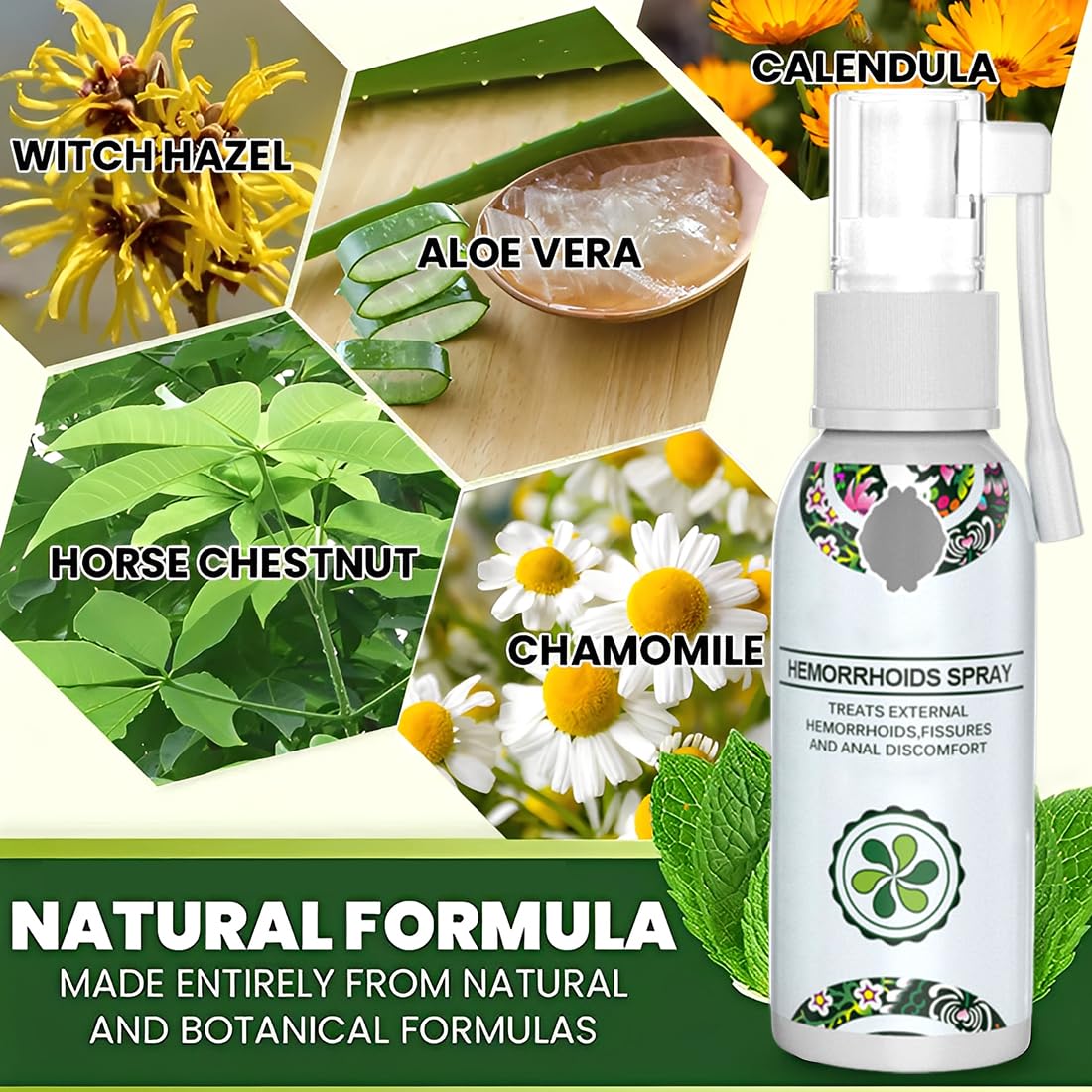 1 Pieza Spray Hoids, Hemorroides a Base de Hierbas - Alivio Rápido del Sangrado - Ayuda con el Alivio del Dolor y la Picazón