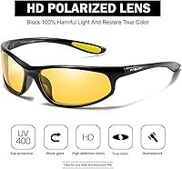 Vista 24 de Gafas de sol deportivas polarizadas para hombres, ciclismo, conducción, pesca, protección UV400 Marco negro mate A2/lente gris