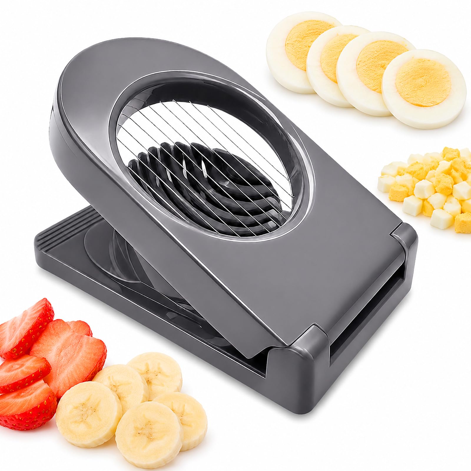 FANTEXY Egg Slicer for Hard Boiled Eggs, Stainless Steel Wires
