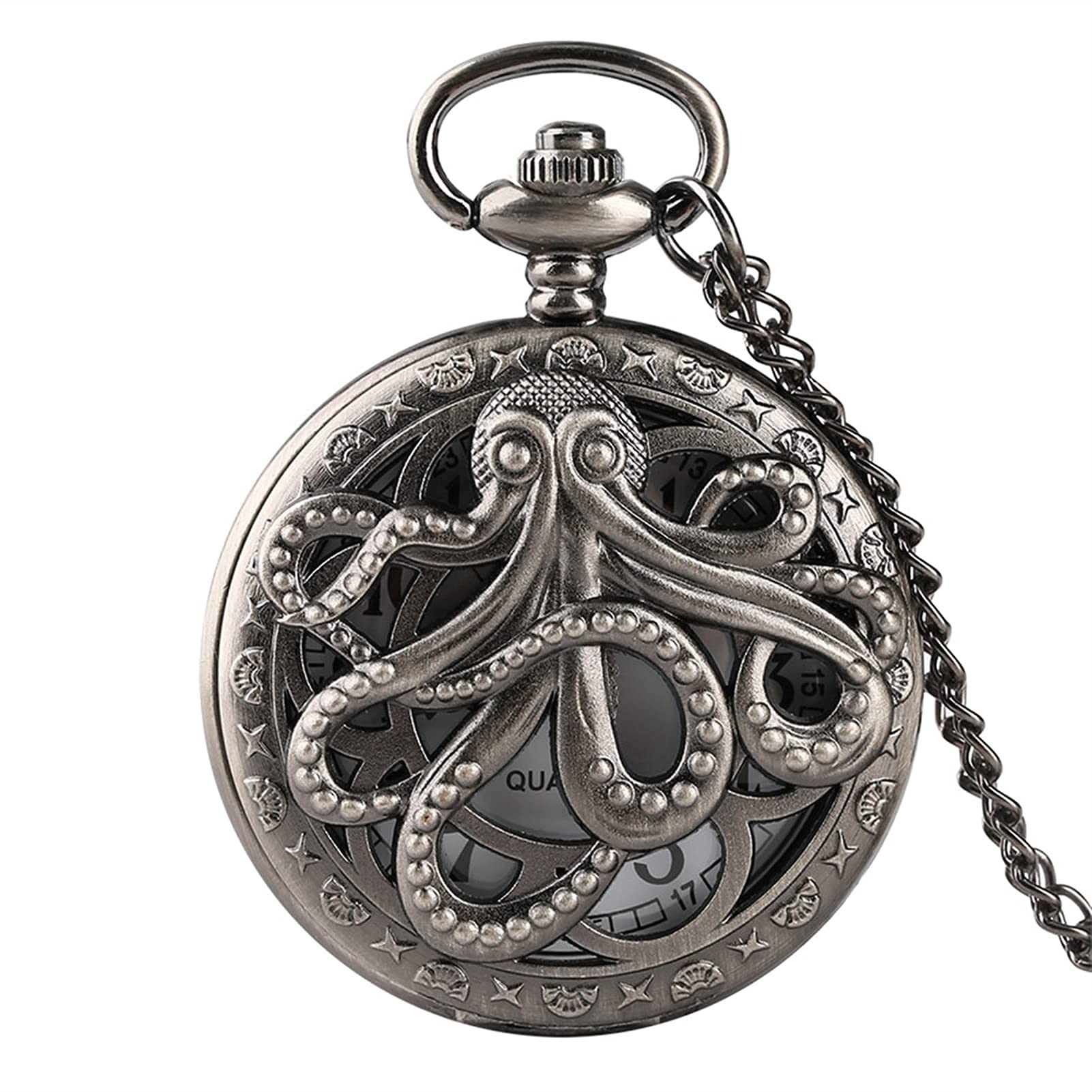 Reloj de bolsillo vintage gris como colgante retro para eventos especiales y diario