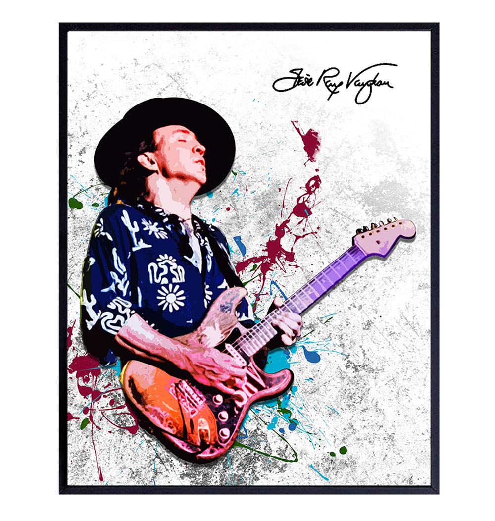 Stevie Ray Vaughan Unframed Wall Art Print - Great Gift for Music and Rock n Roll Fans - Cool Steampunk Home Decor - Ready to Frame (8x10) Vintage Photo