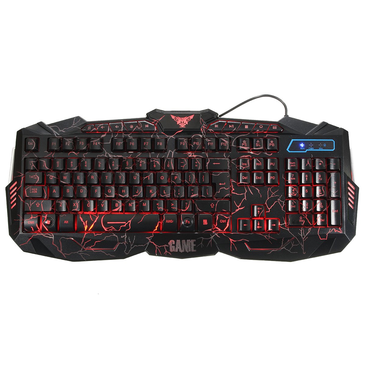 Wasserabweisende Gaming Tastatur BESTRUNNER USB Einstellbare 3 Farben LED Helligkeit Hintergrundbeleuchtung Luminous Illuminated Pro Gaming Tastatur für Laptop Desktop Gamers Wired
