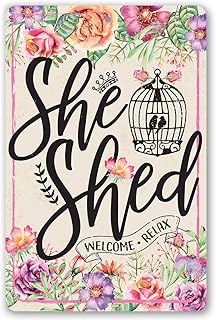 She Shed Sign - Pink - Metal Sign - Indoor/Outdoor Shed Art - She Shed D...