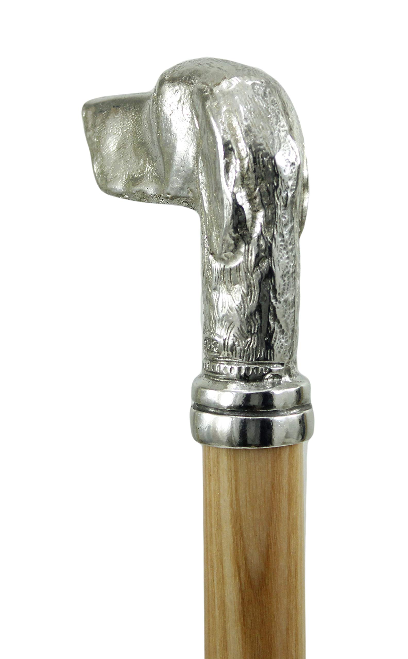 Italia - Bastón de paseo para personas mayores de madera y mango de peltre para ceremonia de novio, color negro