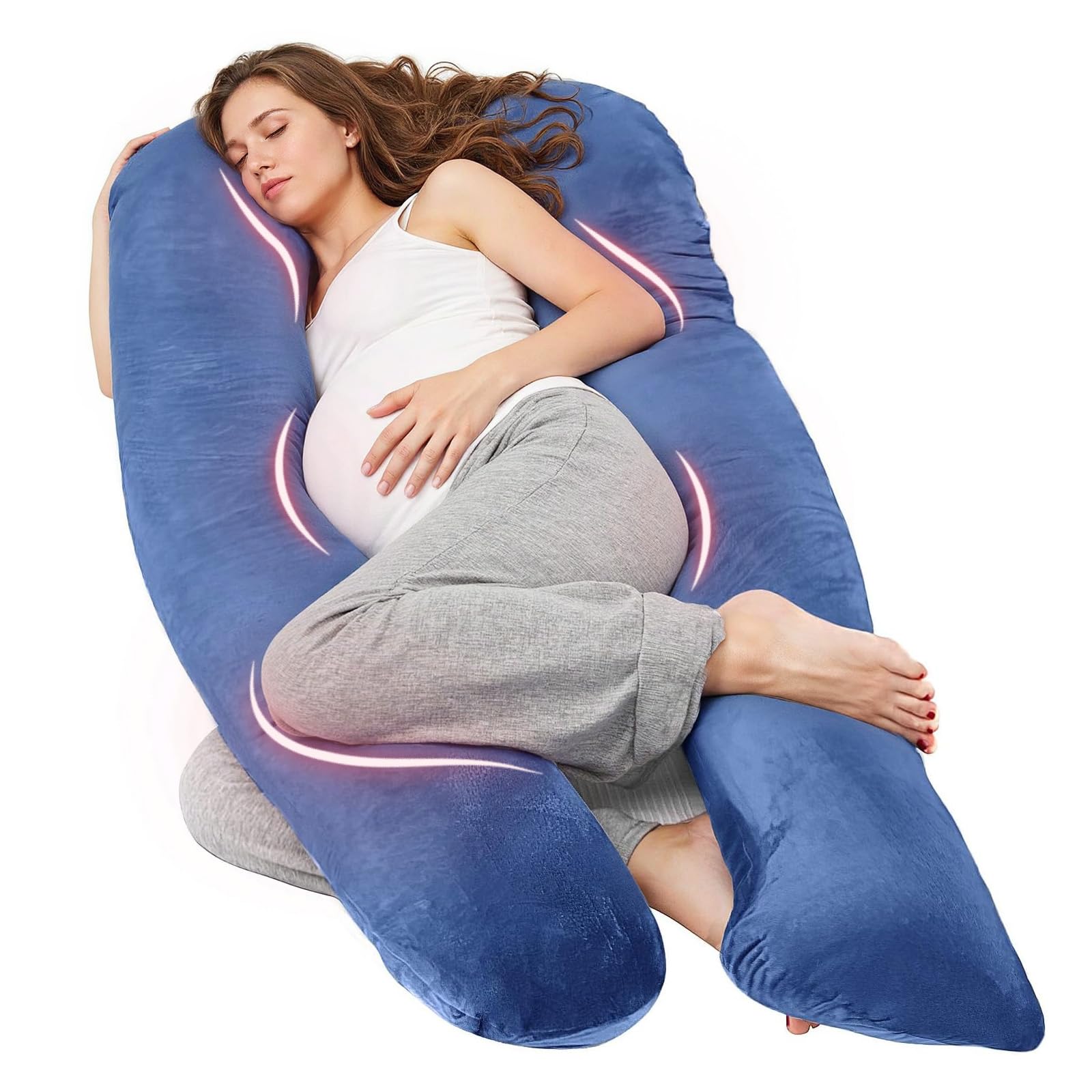 Cuscino Per Gravidanza Momcozy A Forma Di J – Supporto Per Pancia E Schiena, Fodera Rinfrescante, Grigio Scuro - 4
