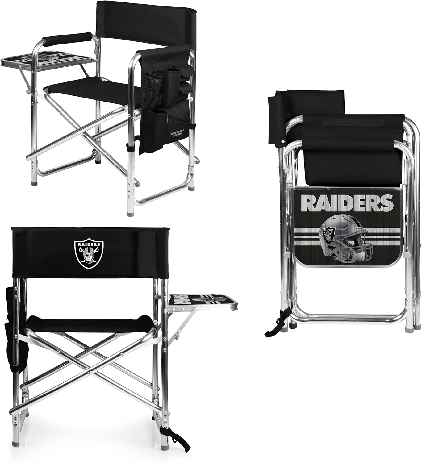 Picnic TIME NFL Unisex-Adult NFL Sports Chair with Side Table, Beach Chair, Camp Chair for Adults