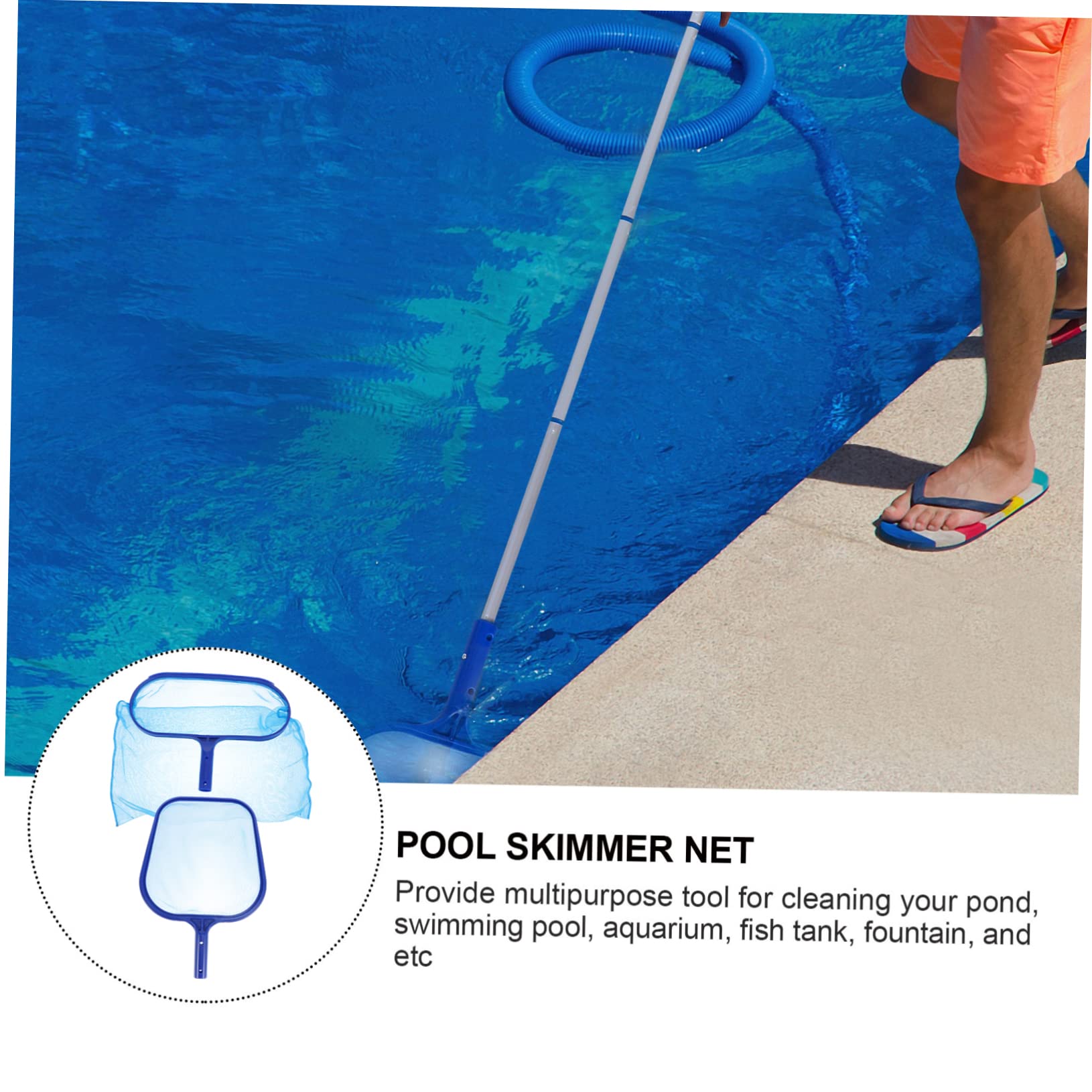 Toyvian Épuisette de Piscine Télescopique pour Ramassage de Filet de Récupération avec Maille Fine Râteau pour Piscine et Bassin