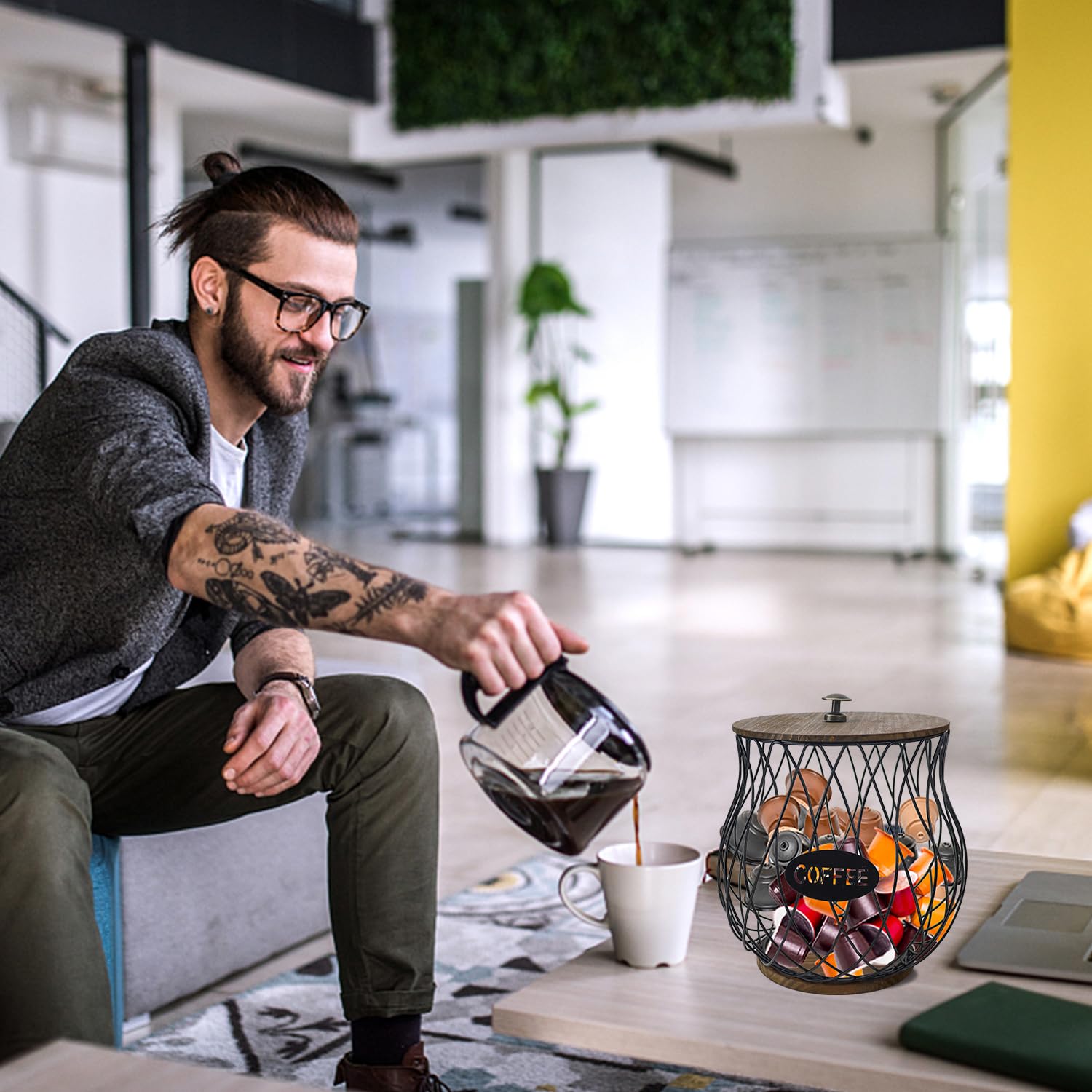 Soporte para cápsulas de café, soporte para cápsulas de café, cesta de almacenamiento para cafeína, monodosis expreso, recipiente K para bancos, accesorios para bar