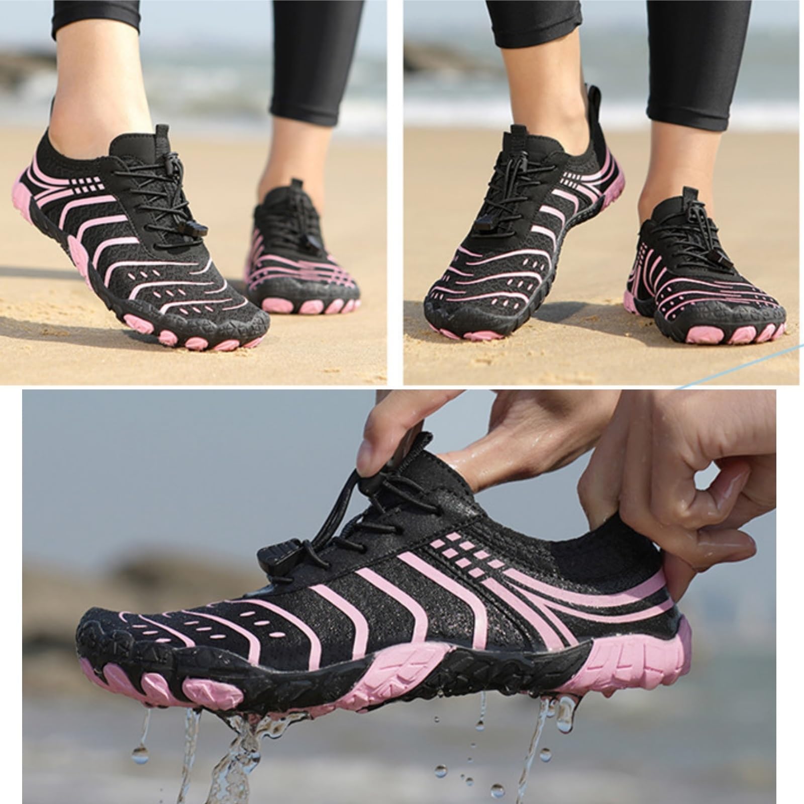 2026 Zapatos De Agua Mujer Hombre Secado Rápido Calzado, Cordones Descalzos Conexión A Tierra, Zapatillas Deporte Informales Ligeras Antideslizantes Playa Verano