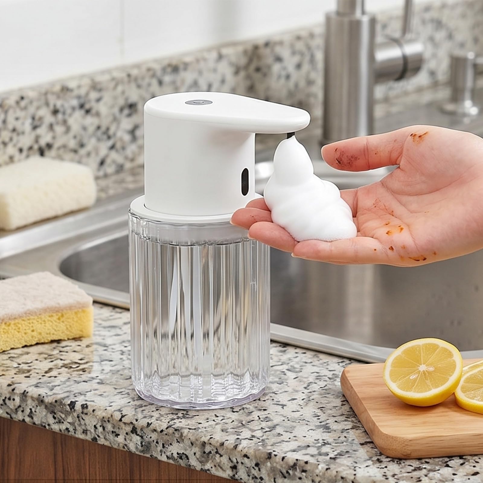 Dispenser Automatico Sapone da Bagno Dispenser Sapone da 300 ml Dispenser detersivo Regolabili a 3 Livelli Detersivo Regolabile per Bagno duraturo