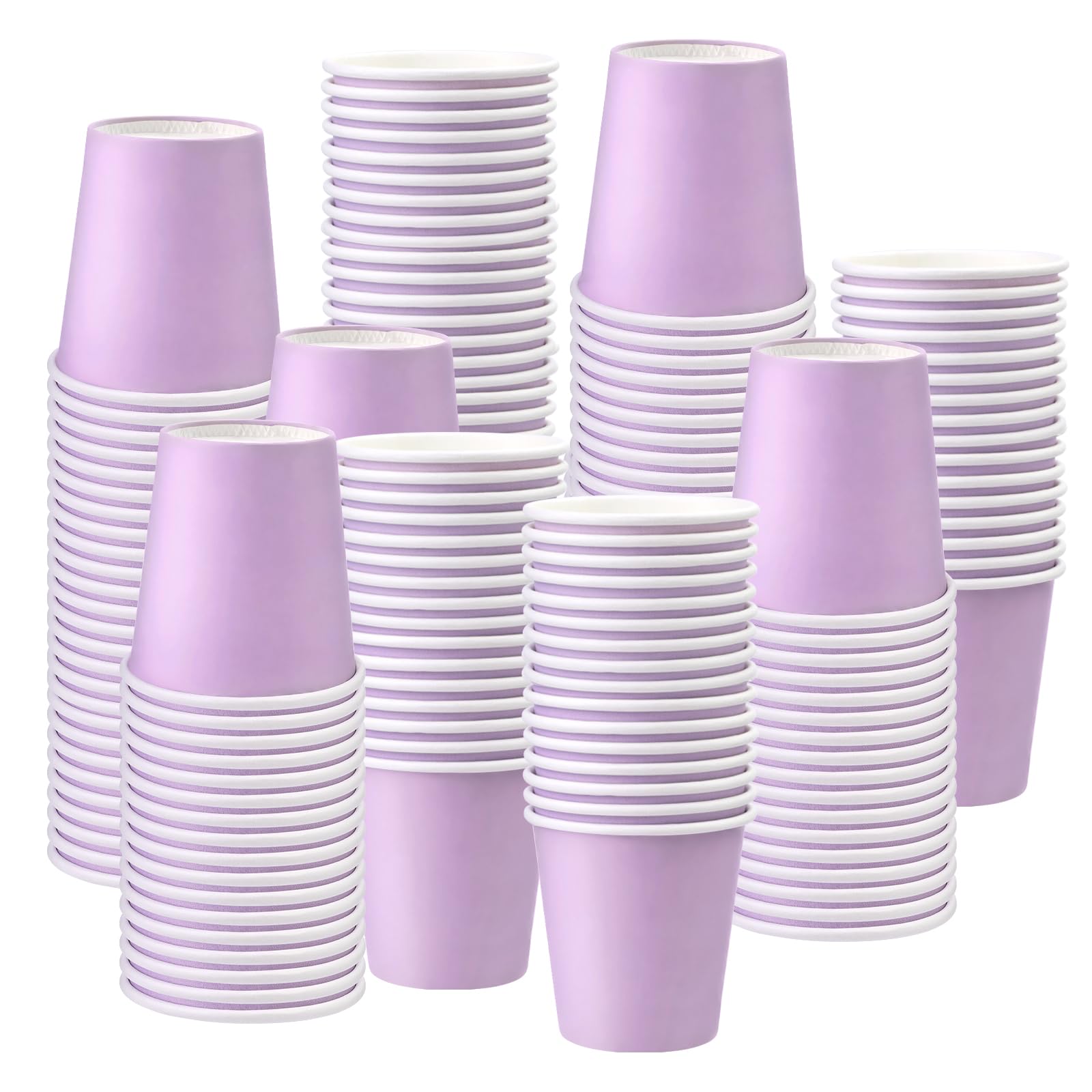 Prgery 150 Pack 3oz Bathroom Cups, 3oz Paper Cups, Mouthwash Cups, Small Paper Cups Ideal for Bathroom, Supermarket, Birthday Party, Picnic and BBQ (