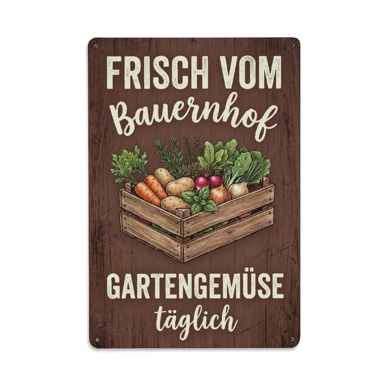Vintage Funny Garden Farm Fresh Rustic Gate Patio Metal Tin Sign