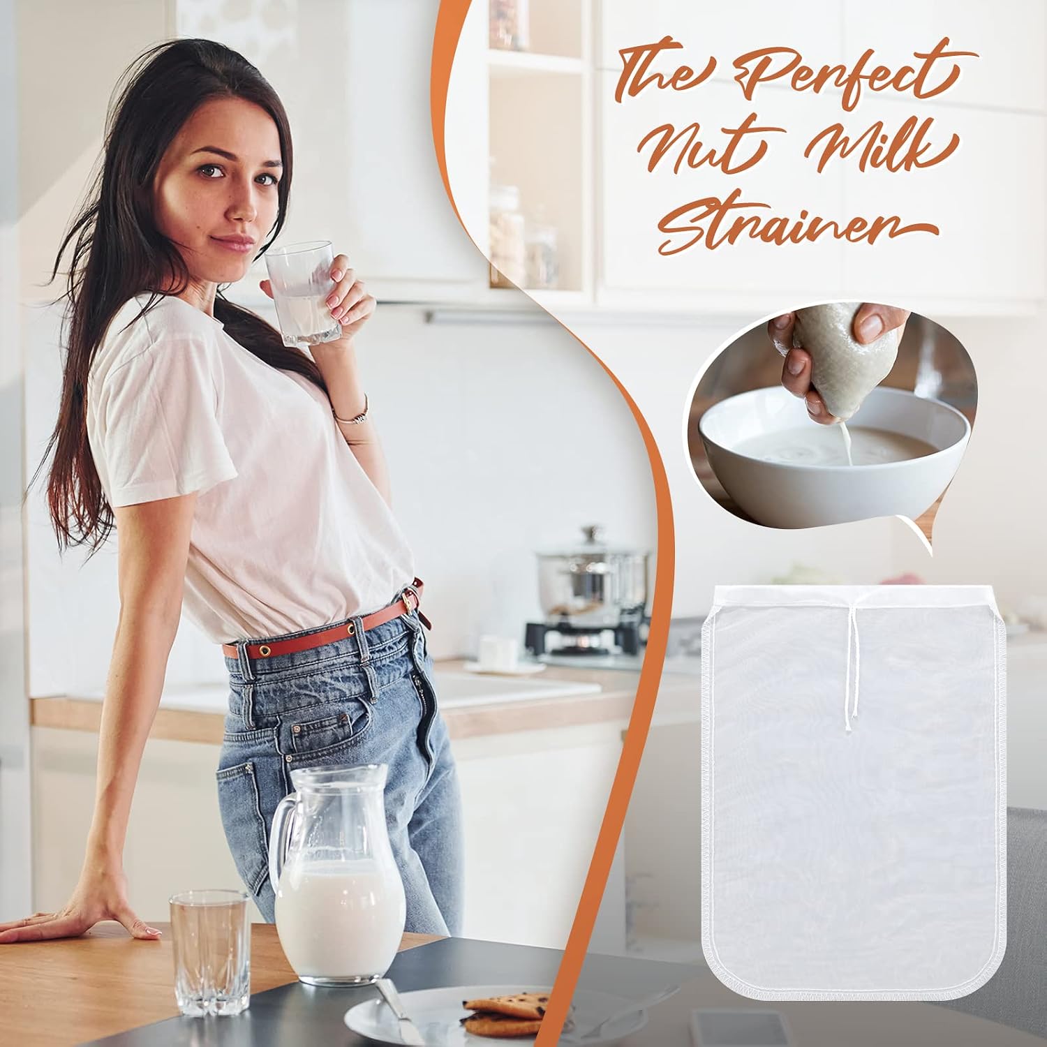 Tudomro 12 Pcs Nut Milk Bag 8 x 12 Inch Food Grade Cheese Cloth Bag