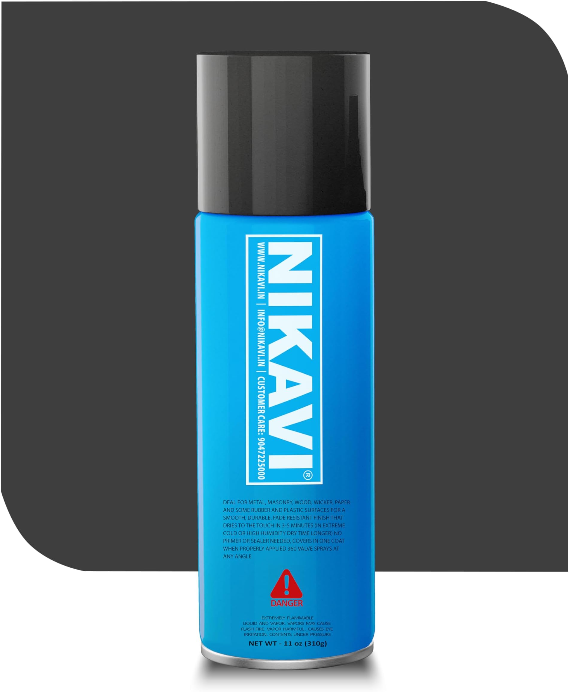 NIKAVI SP2 Automotive Rust Paint | Matt Black Spray Can | Multi-Surface DIY Spray Paint | Quick Drying Gloss Finish for Bikes, Cars, Metal, Wooden Furniture, Plastic & Walls - 400ML - Matt Black