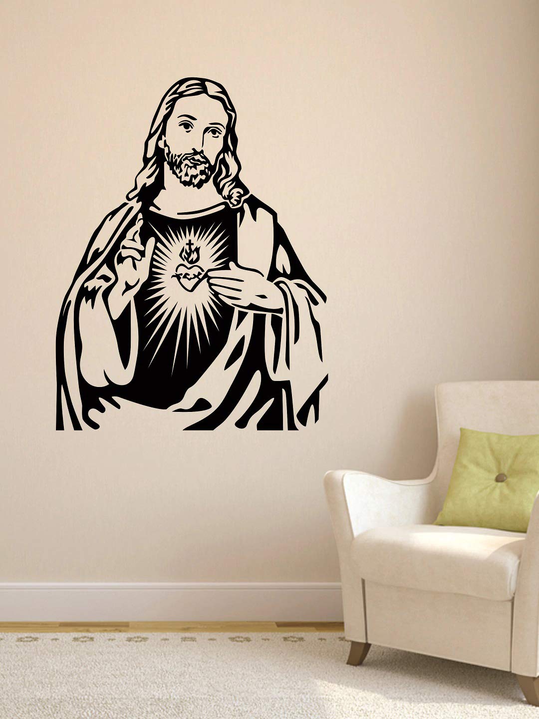 Jesus Wall Sticker Home Living Room Hall Wall Decoration Kids Room Office (Size -45 cm x 80 cm), PVC Vinyl