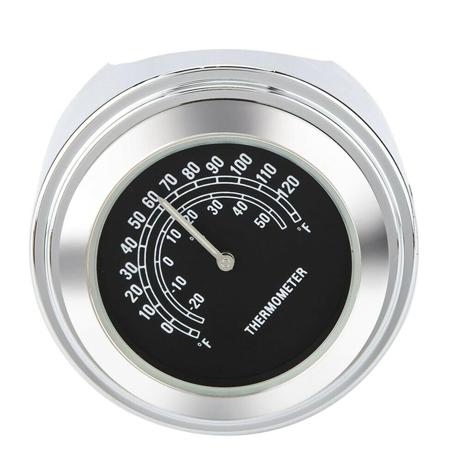 Handlebar Mount Thermometer with Hex Wrench Aluminium Black Motorcycle Thermometer Luminous Thermometer with Electroplating Surface