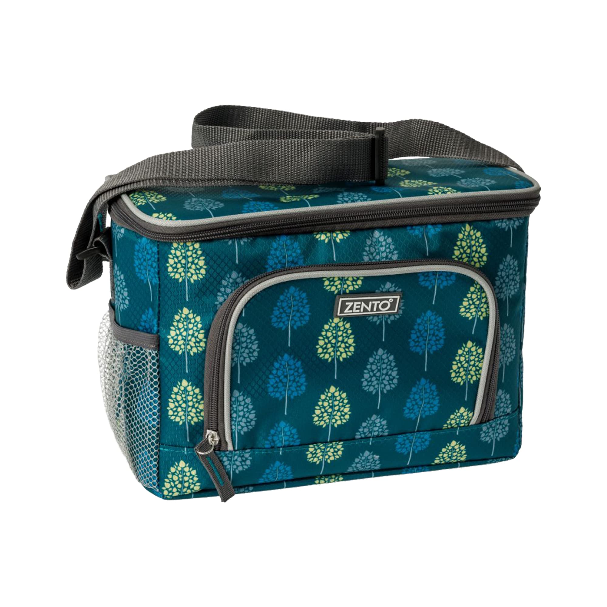 Zento Woodland Cool Bag|8.5L capacity|6hrs| Holds Up To 12 Cans| Sunburst Design, Insulated Lining & Ripstop Fabric Keeps Your Snacks Fresh-Travel/Camping/Picnic | Green