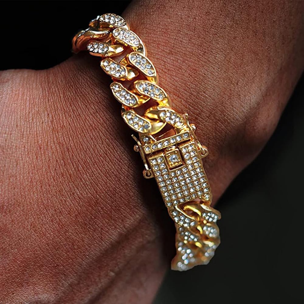 Relojes Hip Hop para Hombre, Relojes de Cuarzo de Lujo con Diamantes Brillantes con Fecha