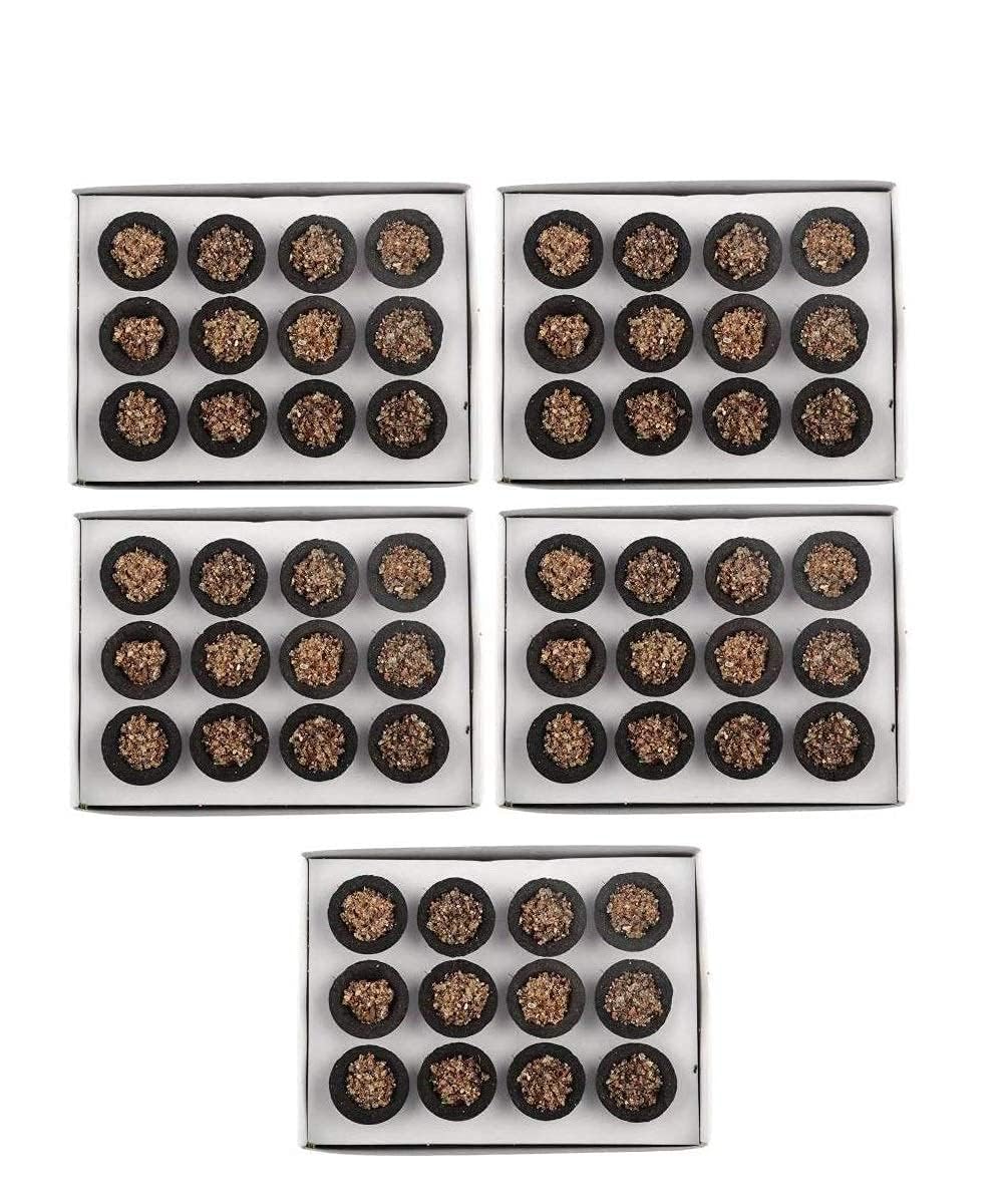 TOPDOC Sambrani Guggul Dhoop Cups (Pack Of 5, 60 Cups) for Pooja & Havan at Home, Office, Temple & Festivals | Natural Original Guggal Dhoop Cones, Loban Fragrance, Dhuni Cup (Includes 1 Burner Plate)