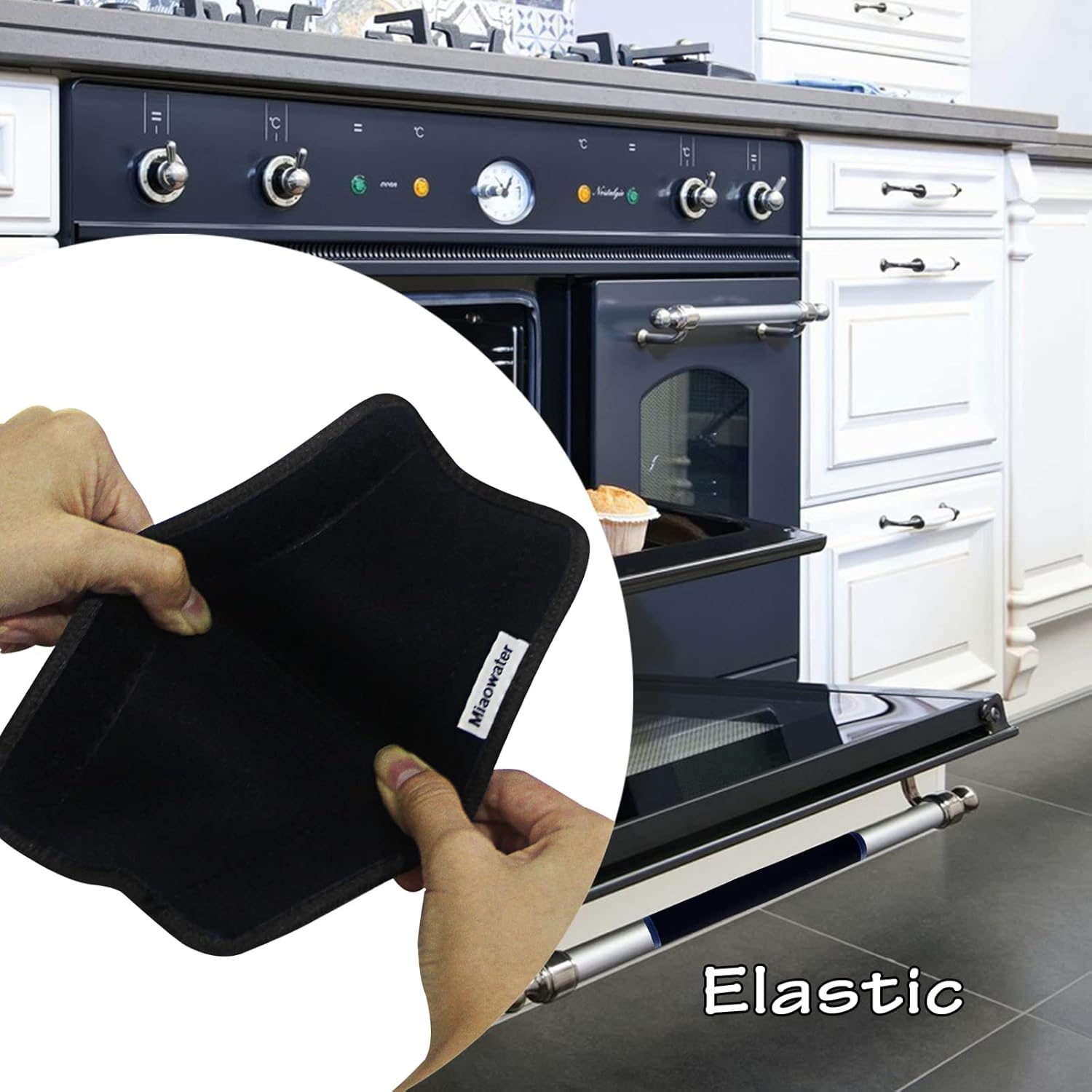 Miaowater 4 PCS Refrigerator Door Handle Covers Kitchen Appliance Decor Handles Anti-Skid Anti-Static Protector Fridge, Dishwasher Oven Keep Off Fingerprints,Food Stains (Black) : Appliances