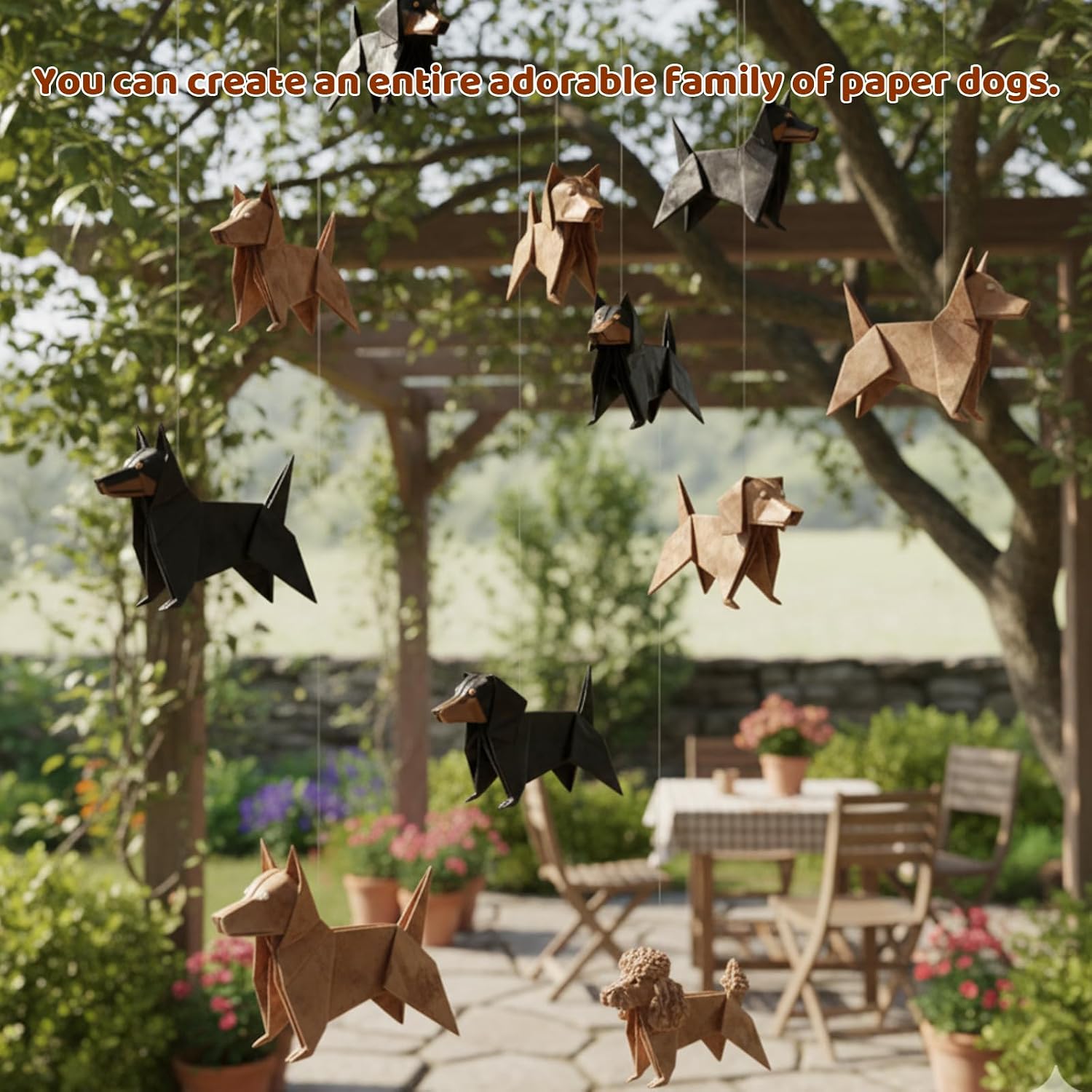 Origami Paper, Origami Kit with 50 Sheets for Crafts, DIY Paper Dogs Origami Projects, Adult Craft Activities, Foldable Paper Crafts for Relaxation and Creativity