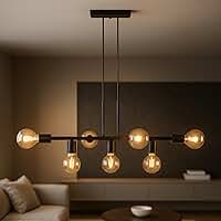 Pendente Rubis 7 Lâmpadas 68cm Industrial (Preto)