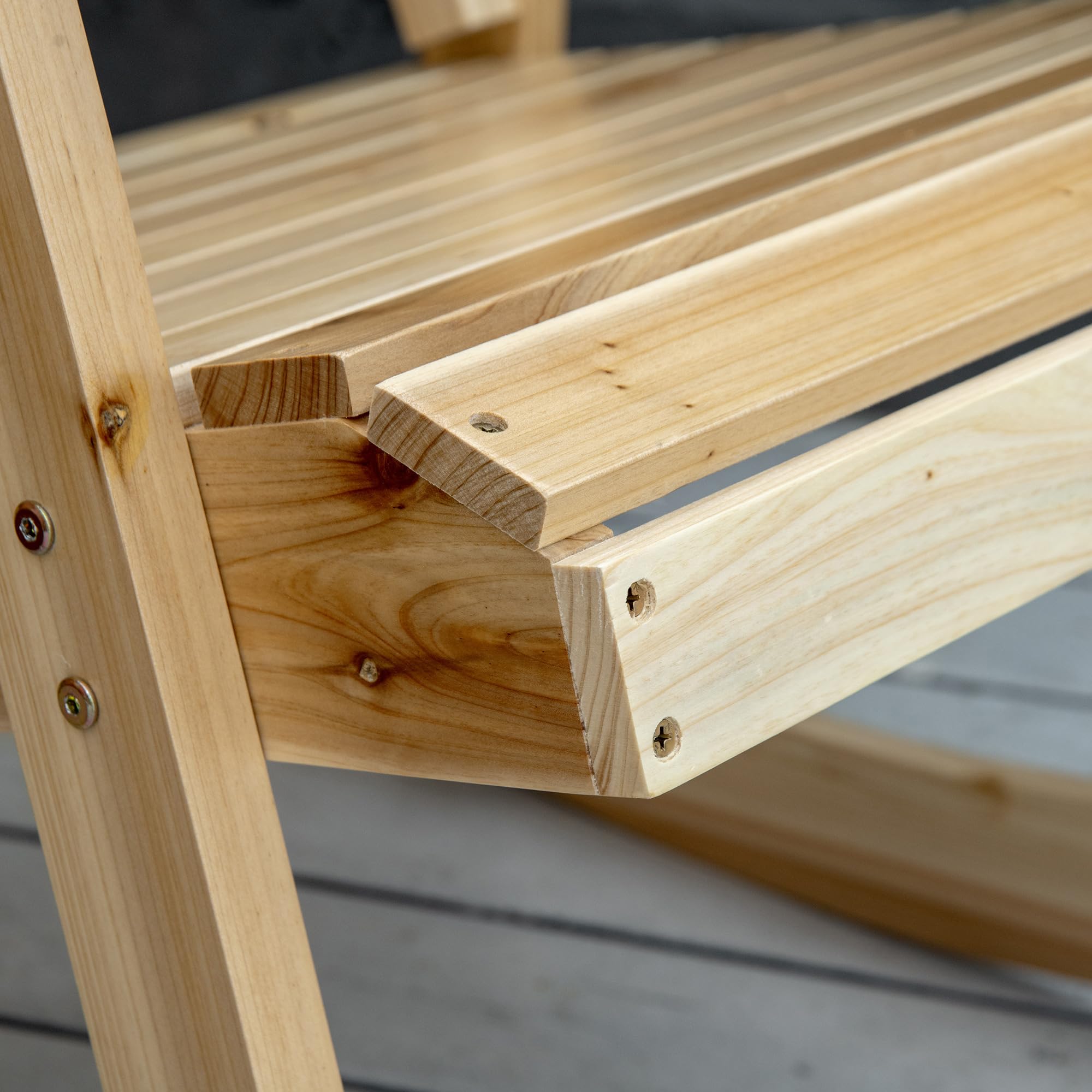 Outsunny Ensemble de Jardin 2 pièces Style Cosy Chaise à Bascule + Table d'appoint Pliante Bois d'épicéa Massif