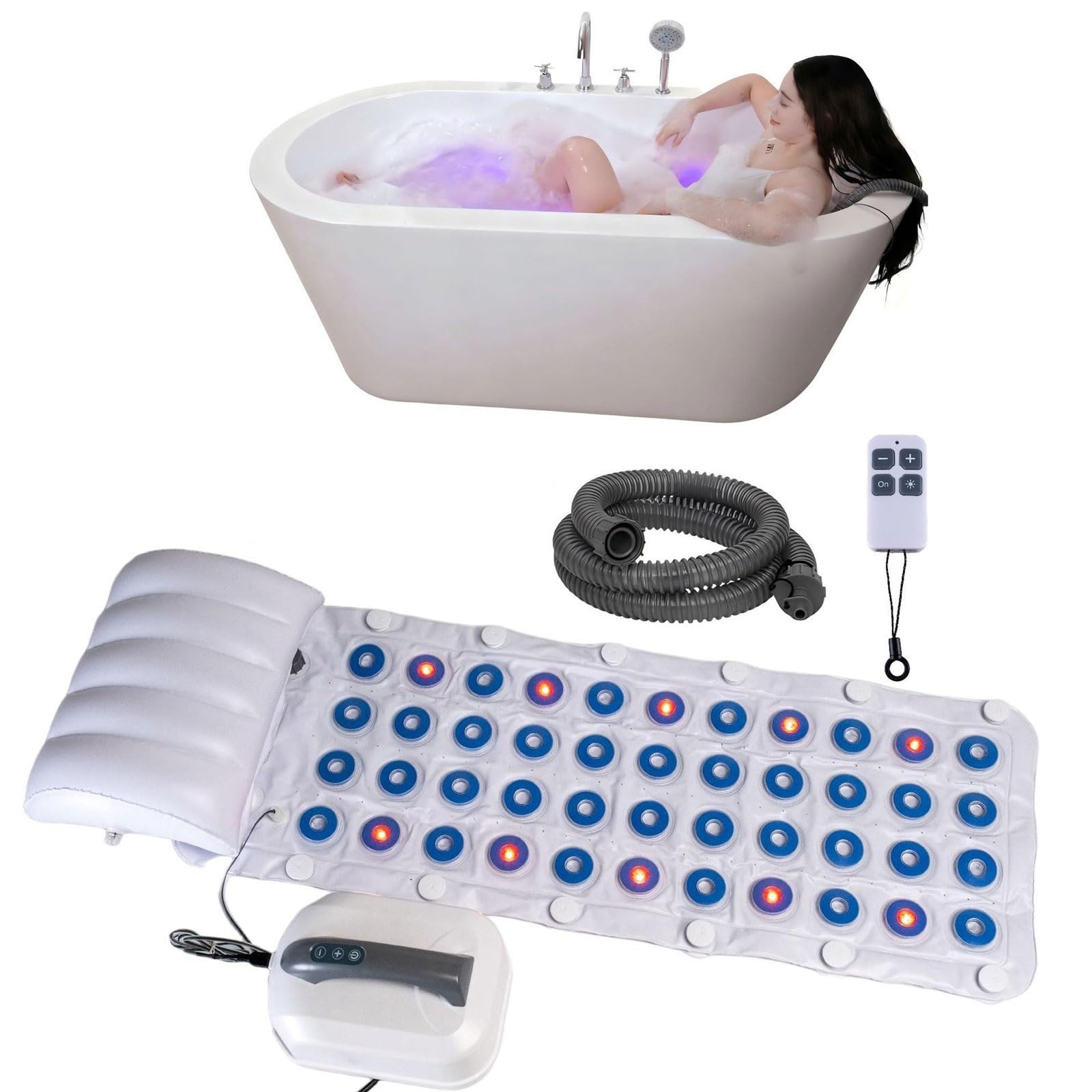 Alfombra baño Masaje for Surf en casa Luces LED y Control Remoto