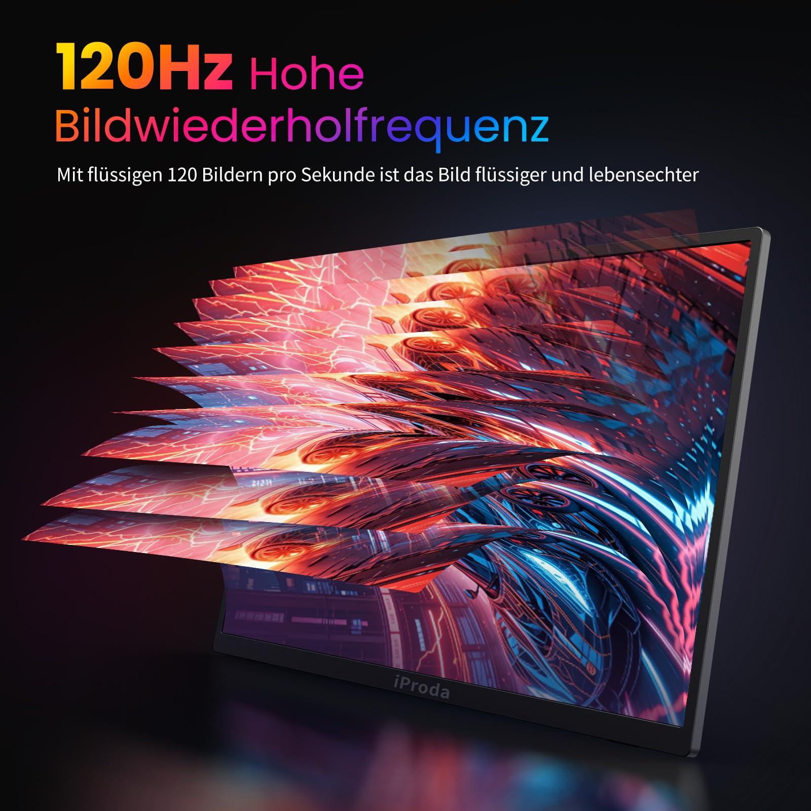 Monitor portátil para videojuegos de 18,5 pulgadas, 120 Hz, FHD 1080P, USB-C y Mini HDMI, 100% sRGB, VESA 75 x 75, pantalla externa para ordenador portátil/PC/PS4/PS5/Switch/Xbox