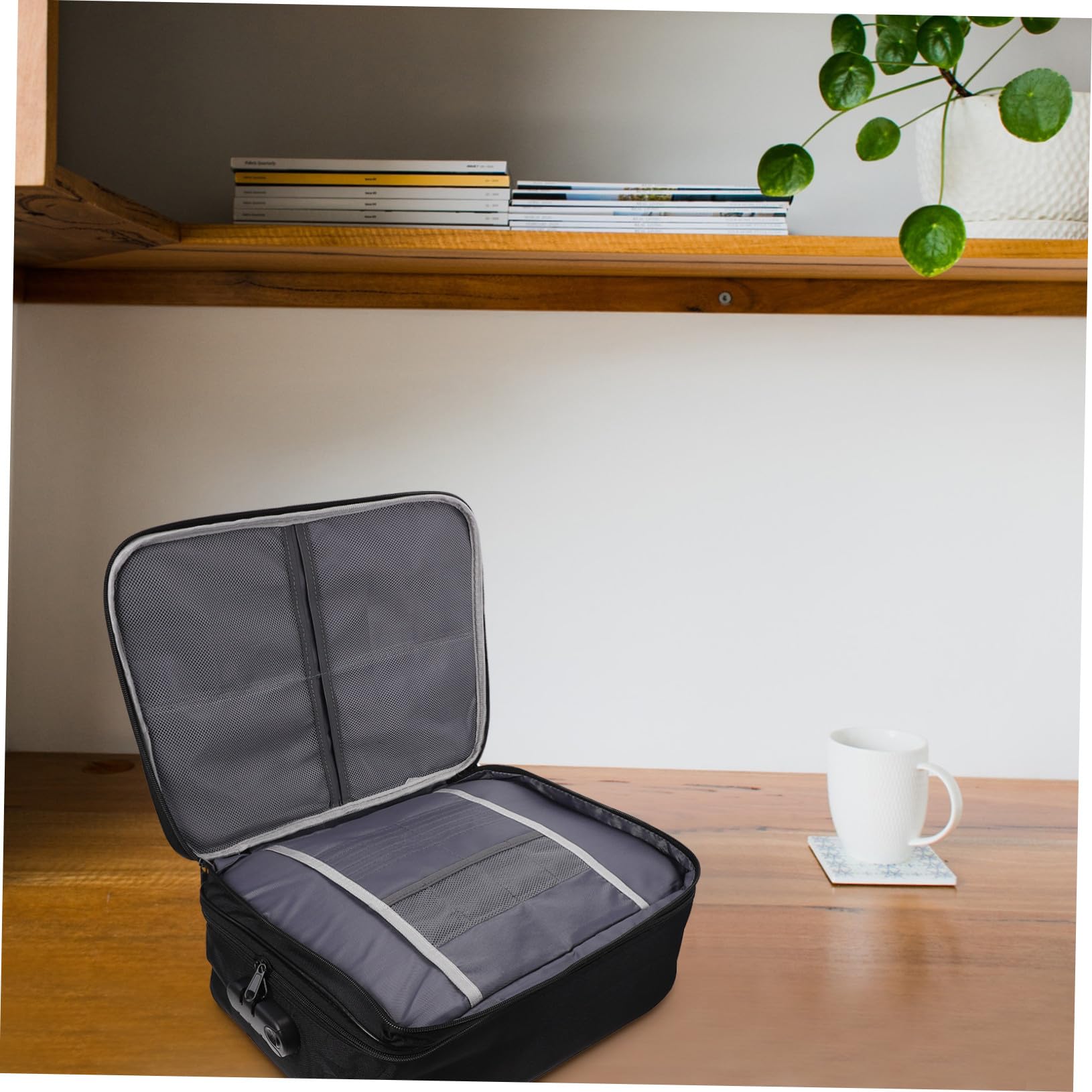 Healvian Scatola Portadocumenti Strati con Serratura Password Organizer per Documenti Realizzata in Oxford Resistente Leggera e Portatile per Viaggi e Uso Quotidiano