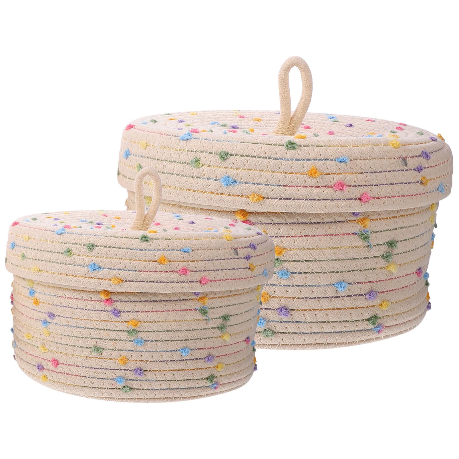 Panier de rangement tressé en coton pour petits espaces