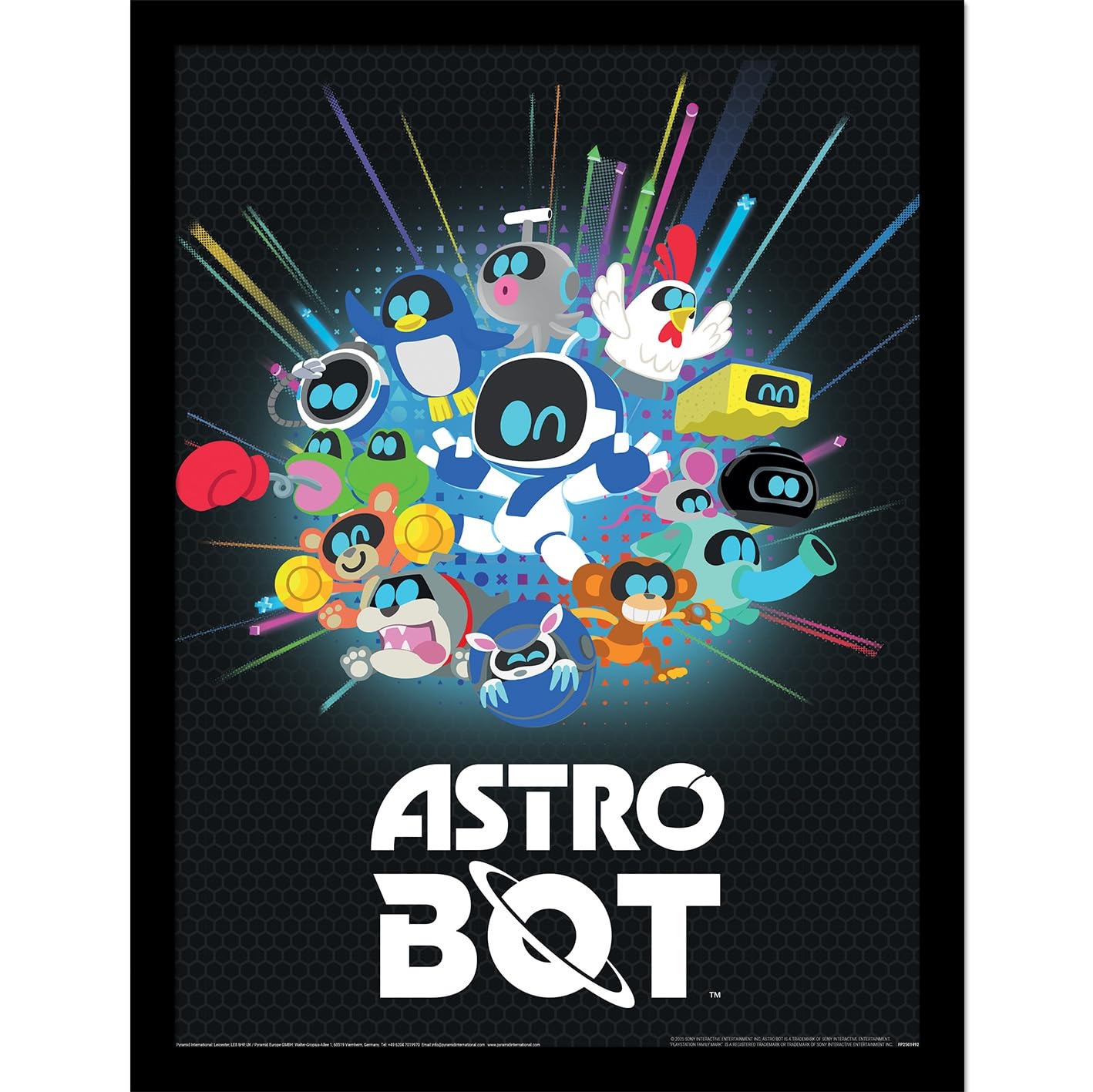 Pyramid International Playstation Astro Bot (Friends) 30cm x 40cm Framed Collector Print One Size