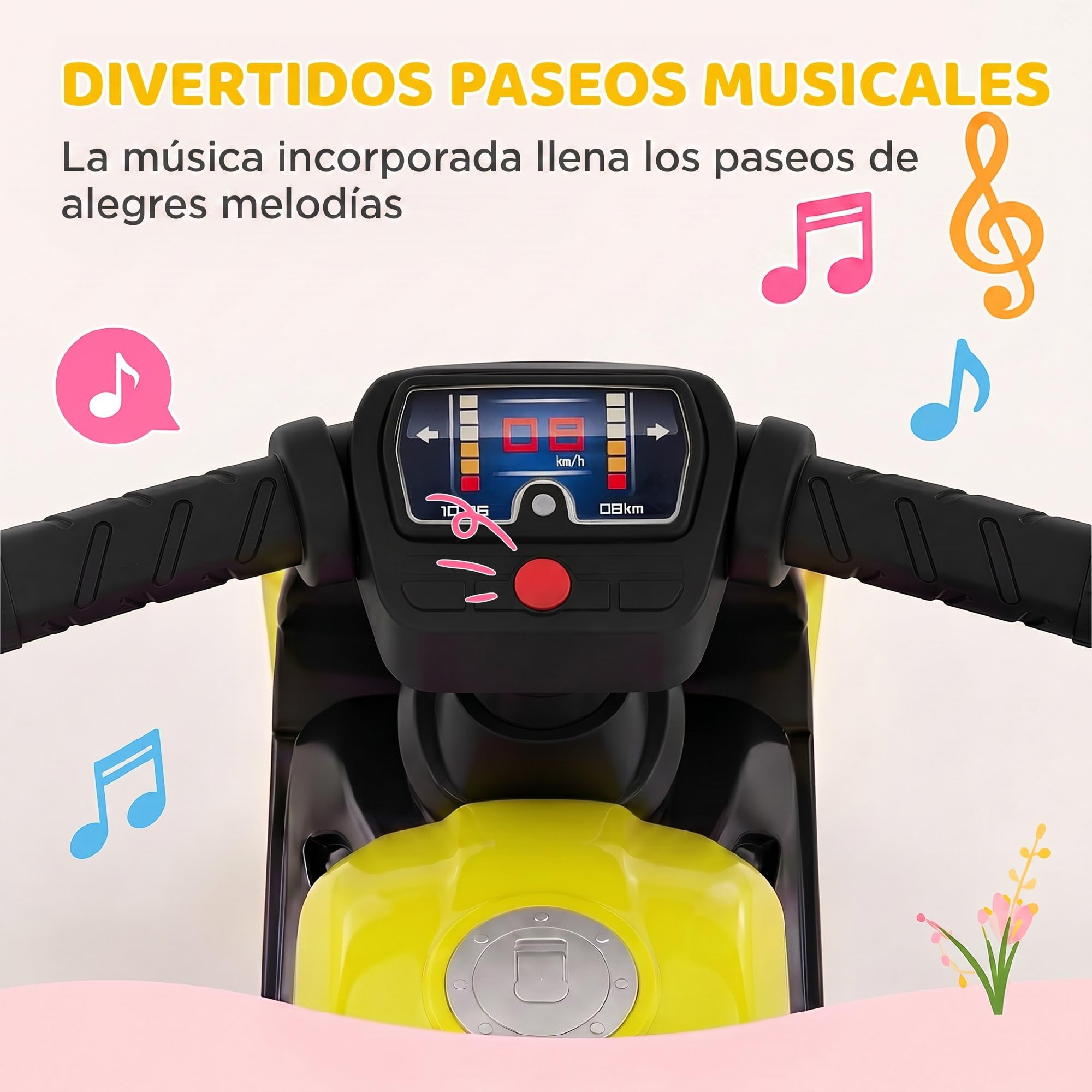 AIYAPLAY Bicicleta sin Pedales con Música y Ruedas Extra Anchas