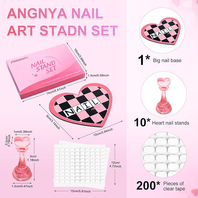 Kit soporte magnético corazón para uñas 200 piezas miniatura 2