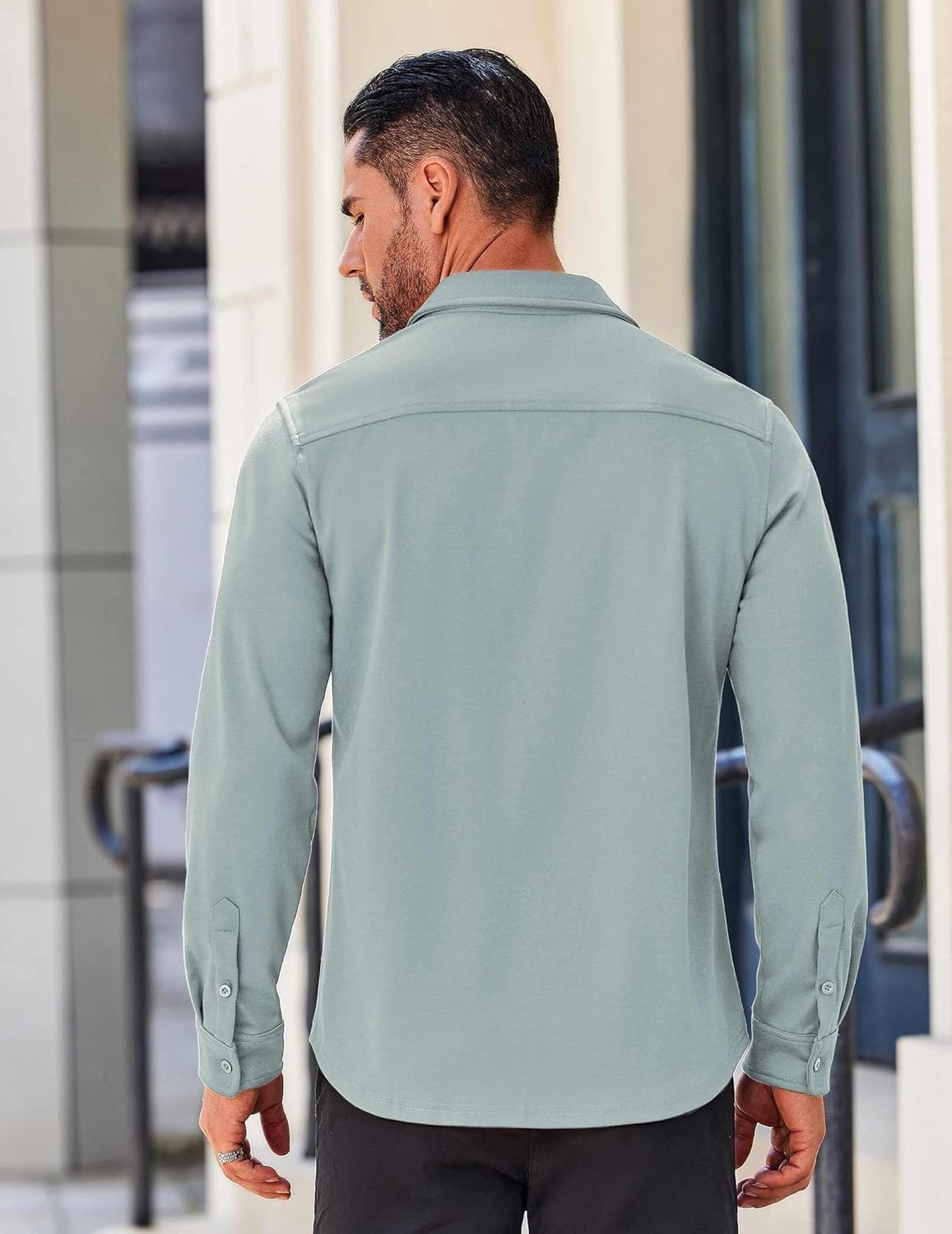 COOFANDY Mens Long Sleeve Wrinkle Free Shirts Casual Button Down Stretch Dress Shirt with Pocket - Image 4