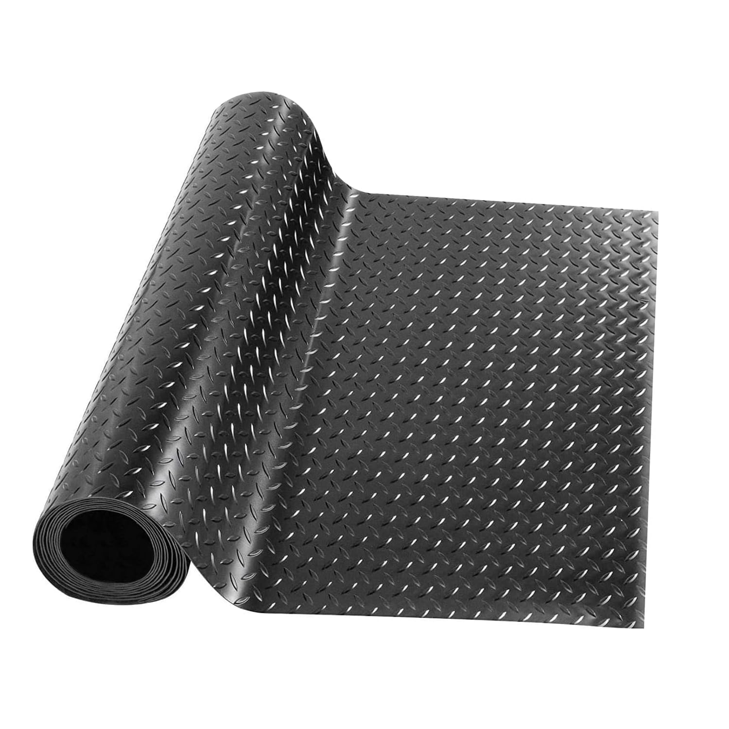 OranclUS Anti-Slip Rubber Diamond Floor Mat - Durable, Non-Skid, Waterproof Floor Protection for Home, Gym, Garage, and Vehicles - 2.5 mm x 4 ft x 6