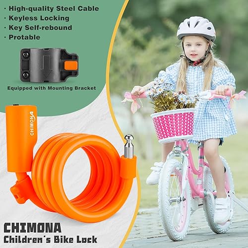 Miniatura 2 de Candado de bicicleta con revestimiento antiarañazos de PVC, bloqueo de cable de bicicleta con soporte de montaje, cable de bloqueo de bicicleta