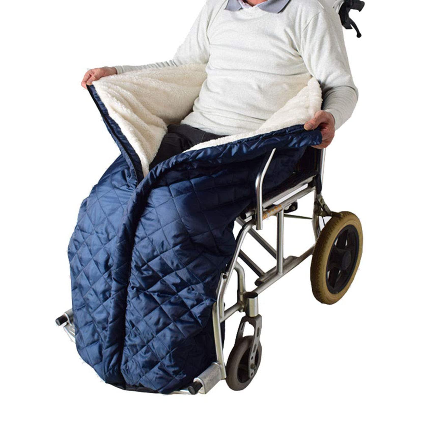 Manta con Cremallera para Silla de Ruedas, Forro de Cachemira, Impermeable, Forro Polar, Funda acogedora para Silla de Ruedas, Ajuste Universal para sillas de Ruedas manu