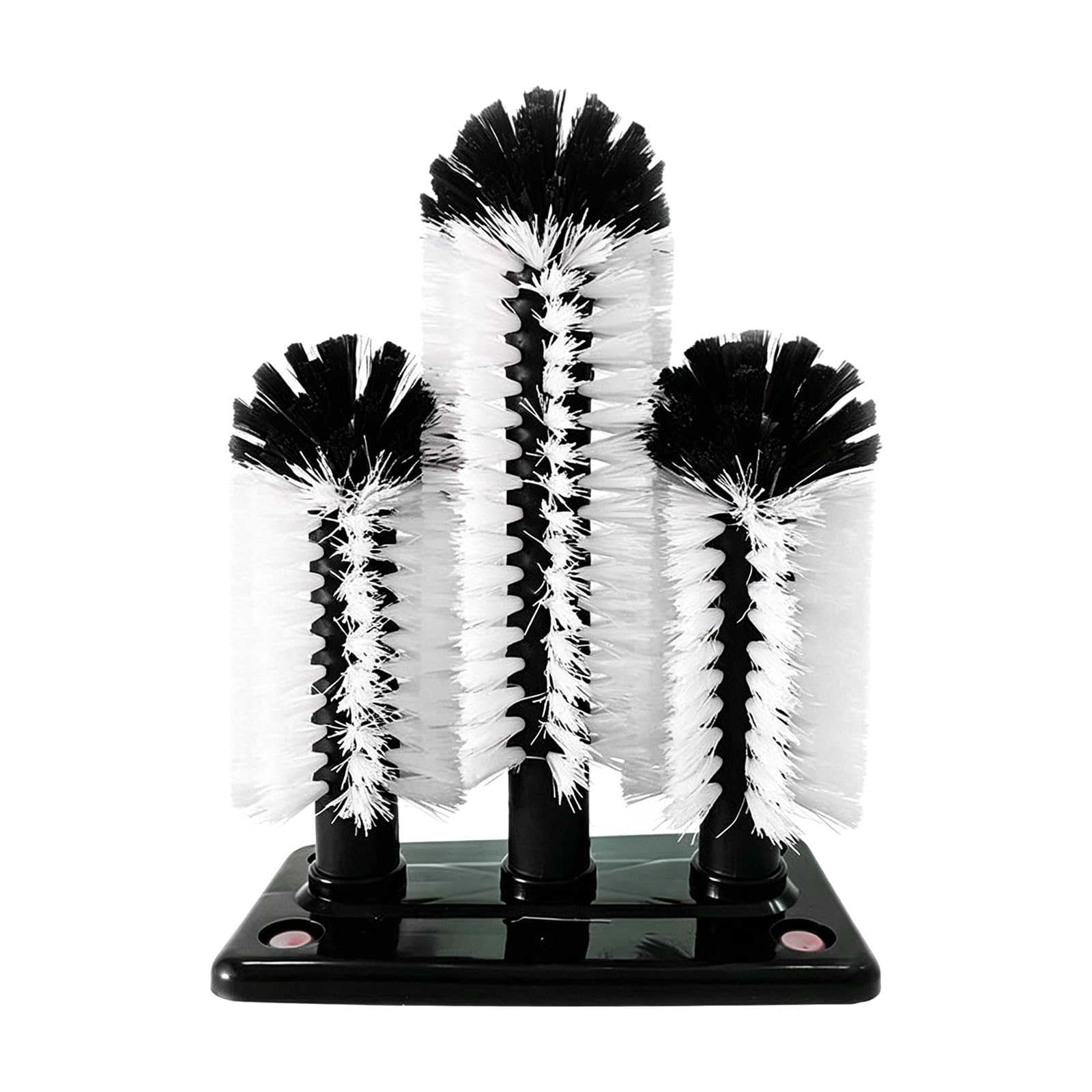 TQUXNGA Water Bottle Cleaning Brush Glass Cup Washer with Suction Base 3 Head Bristle Brushes Cleaner Water Bottle with Suction Base