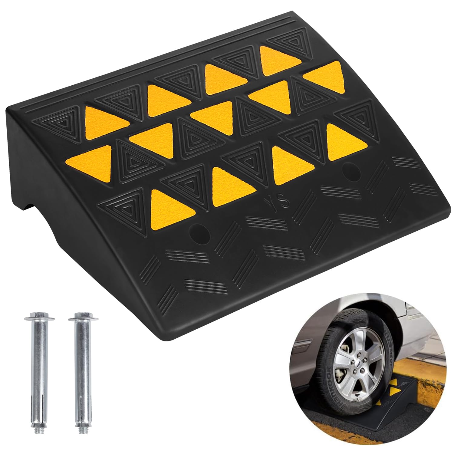 Nisorpa Rubber Kerb Ramp 16cm High Heavy Duty Threshold Ramps ...
