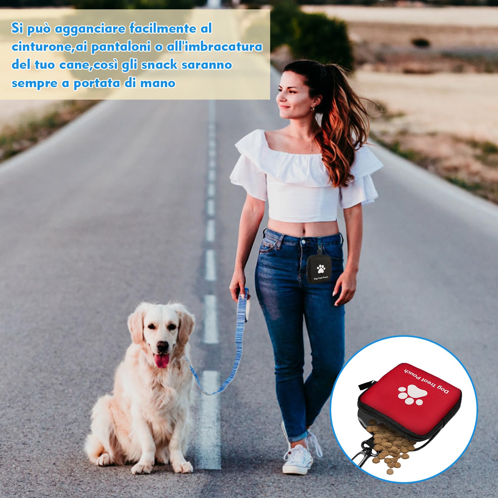 VEGCOO 2 Pz Porta Premietti per Cani Borsa con Cerniera e Moschettone, Sacchetti Portatili per Animali Domestici in Piccola, Borsa Addestramento Cane Porta Premietti per Cani per Viaggi, Uso Esterno