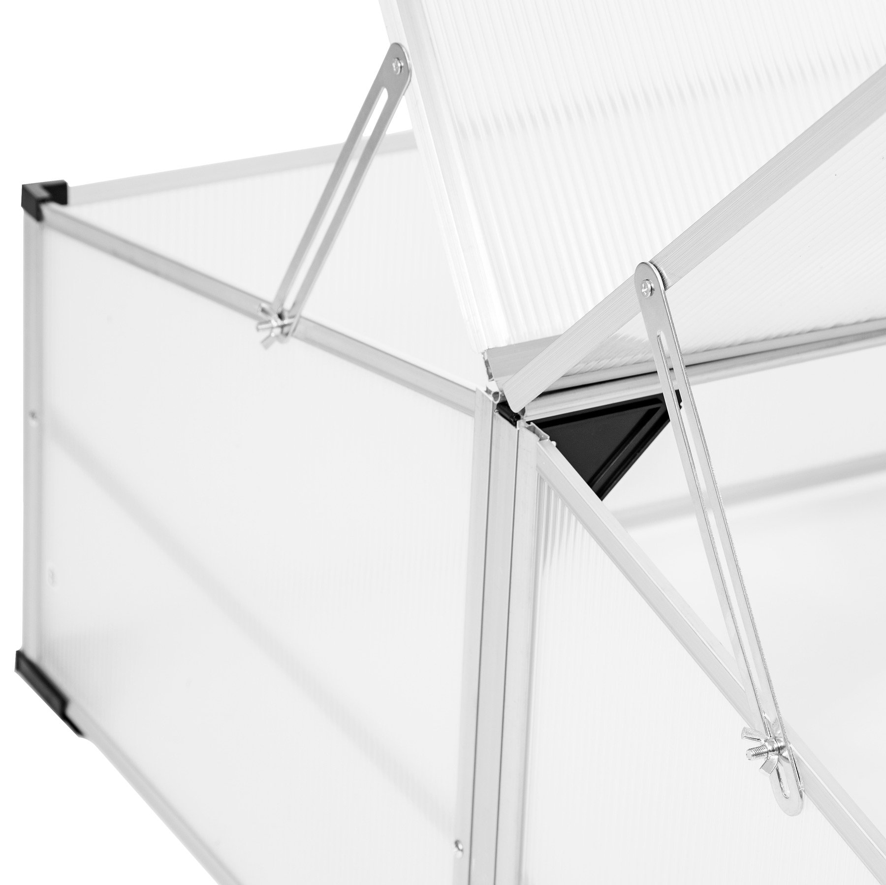 tectake® Frühbeet, Frühbeetaufsatz, Frühbeetkasten, Anzuchtkasten für Hochbeet, Blumenkasten, Anzucht Gewächshaus, Hochbeet Abdeckung, Pflanzkasten Minigewächshaus - 102 x 102 x 41 / 31 cm